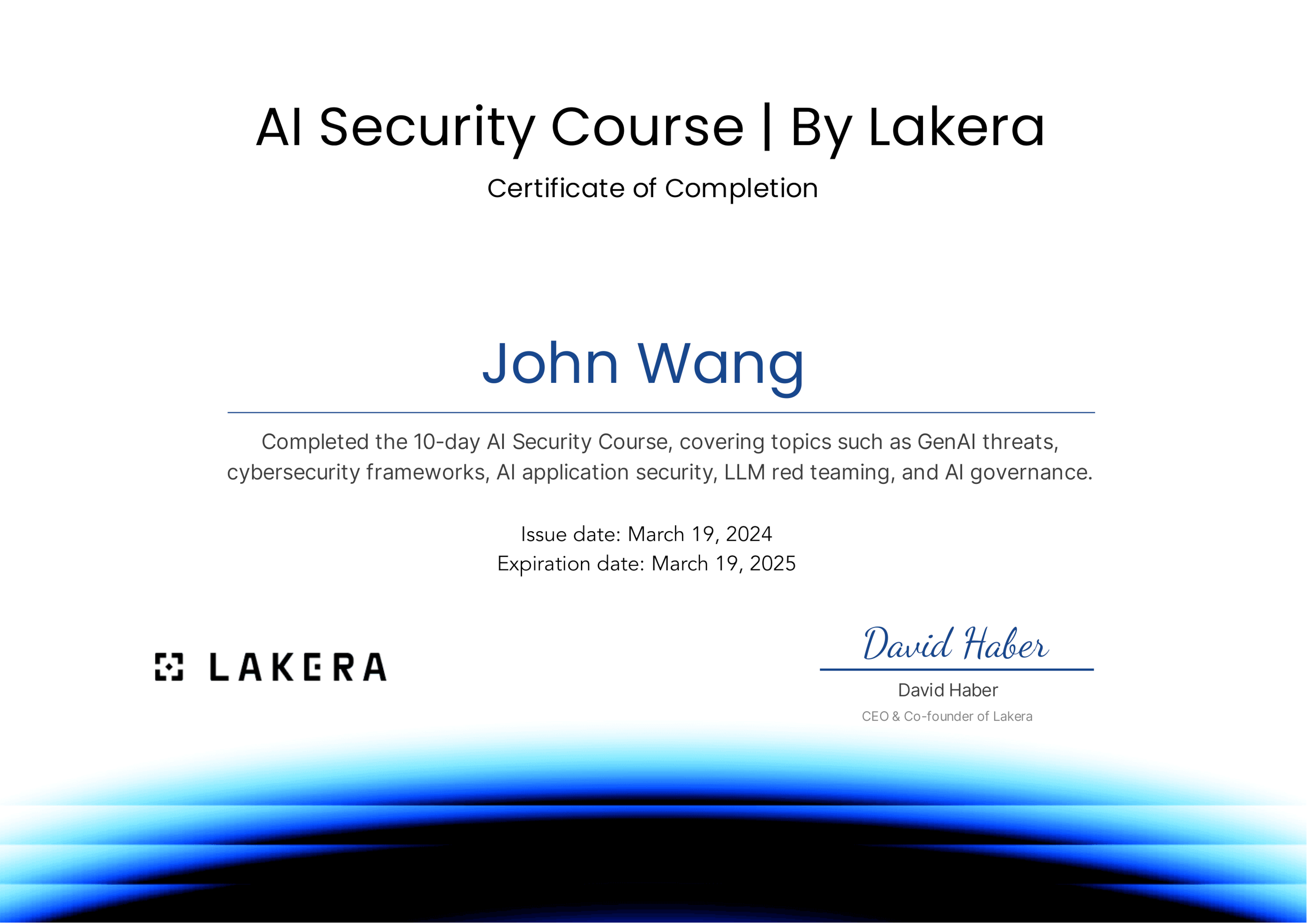 John's AI Security from Lakera