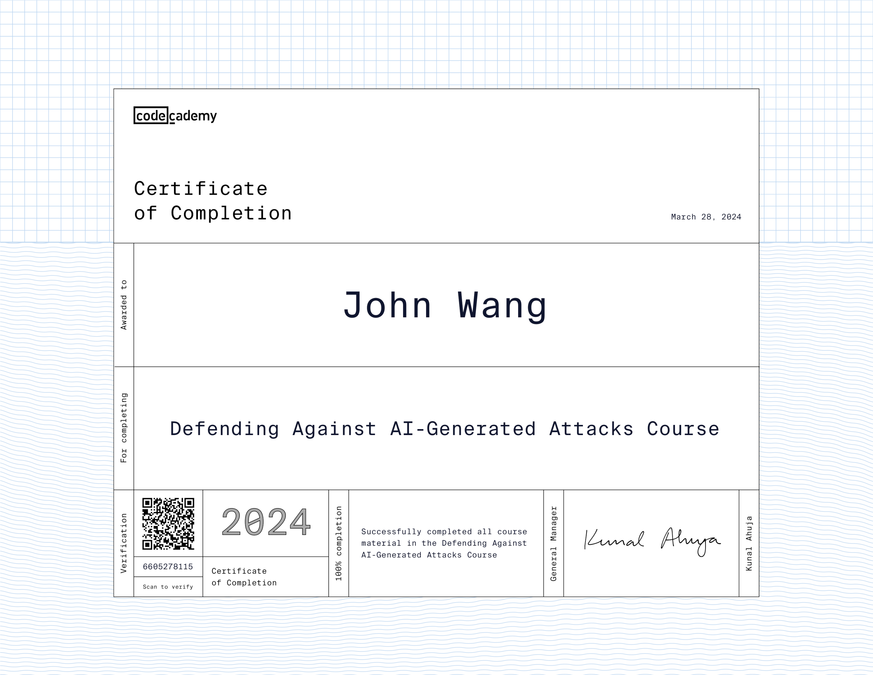 John's Defending Against AI-Generated Attacks from Codecademy