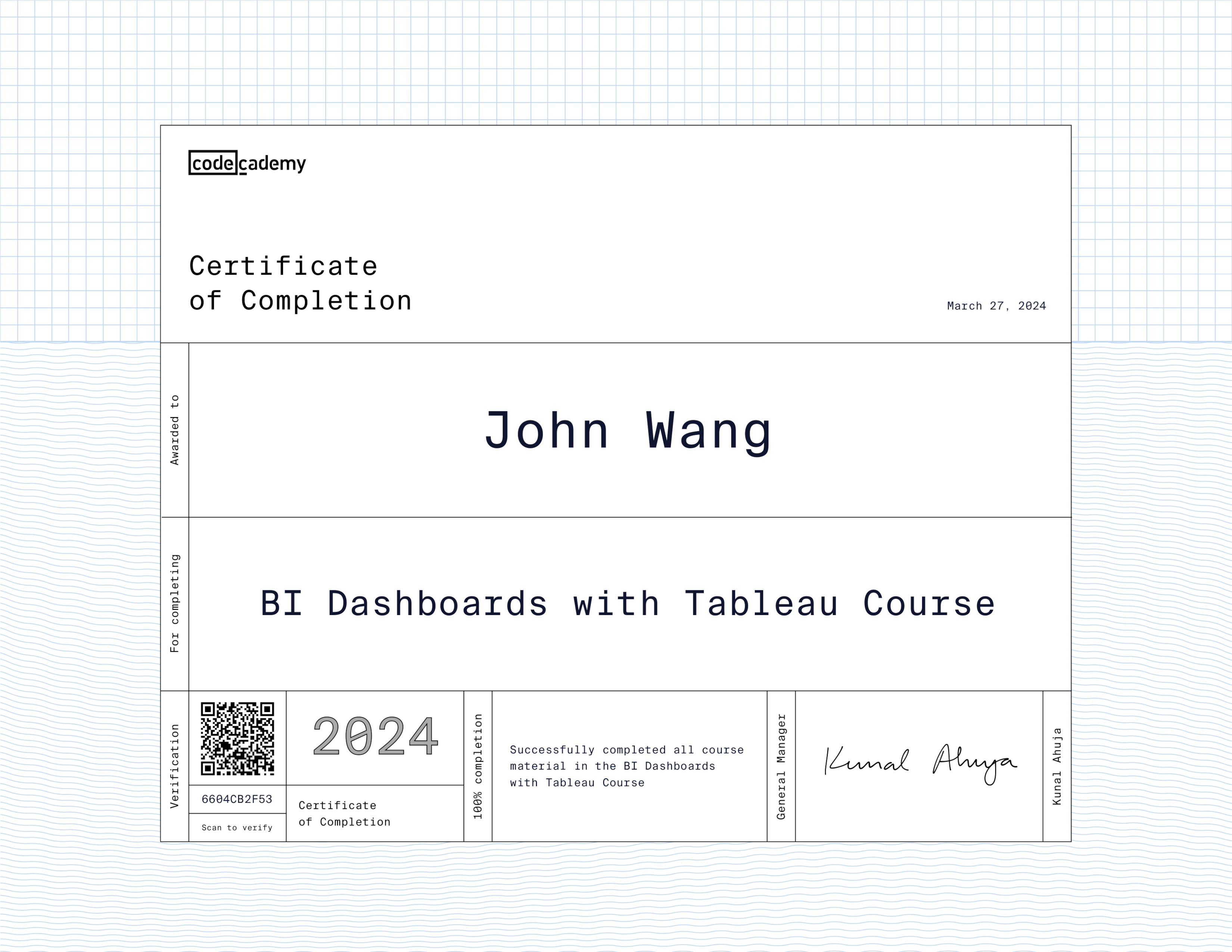 John's BI Dashboards with Tableau from Codecademy