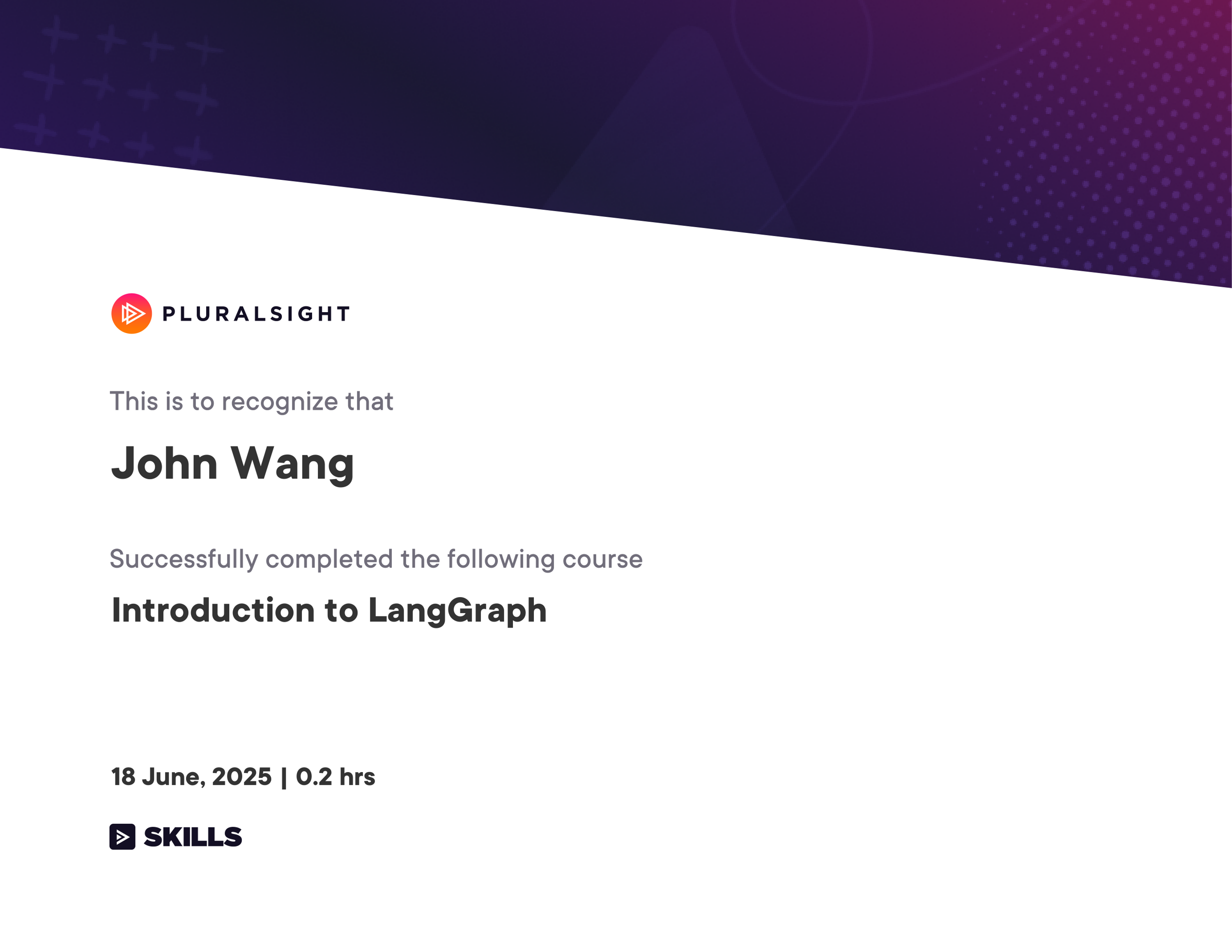John's Introduction to LangGraph from Pluralsight by Craig Golightly