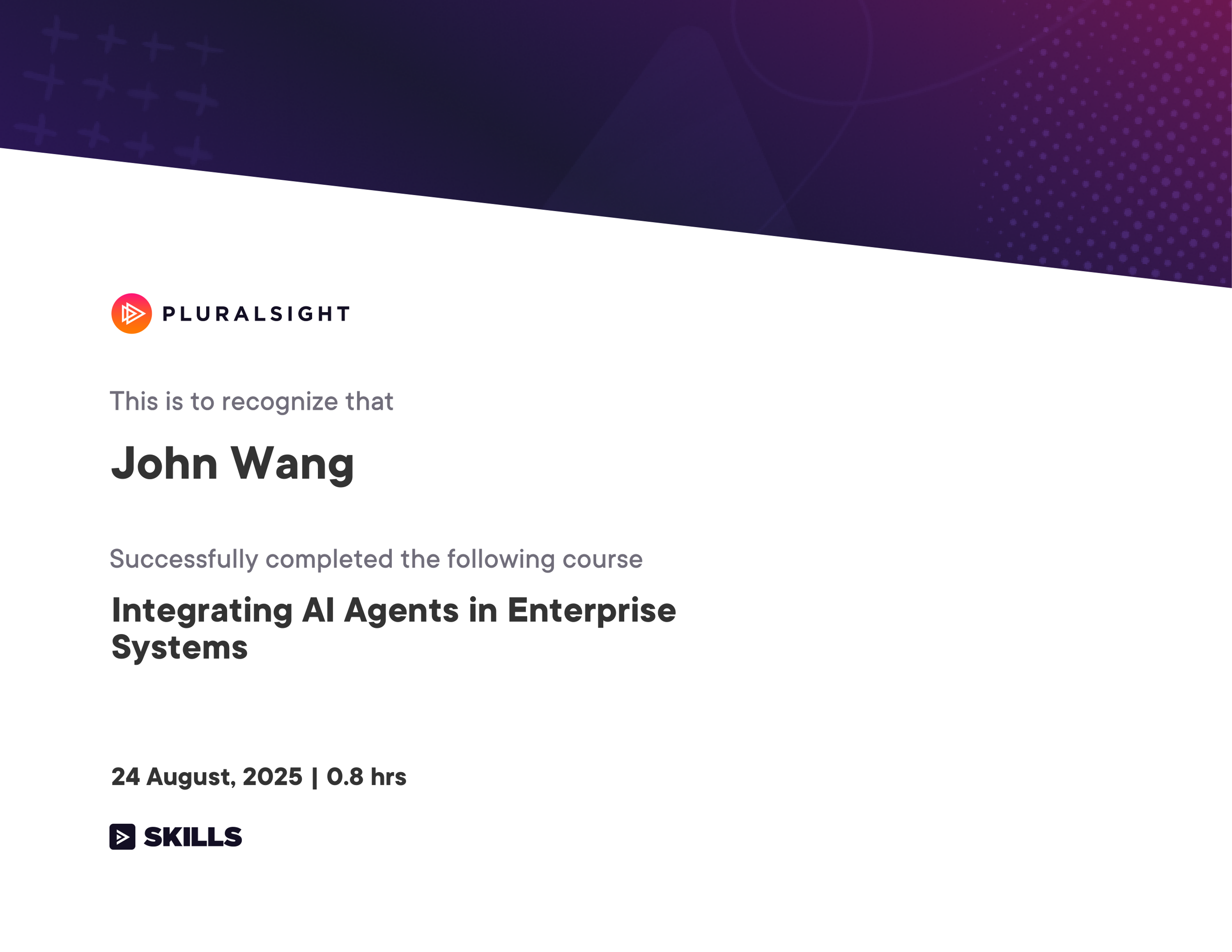 John's Integrating AI Agents in Enterprise Systems from Pluralsight by Tom Taulli