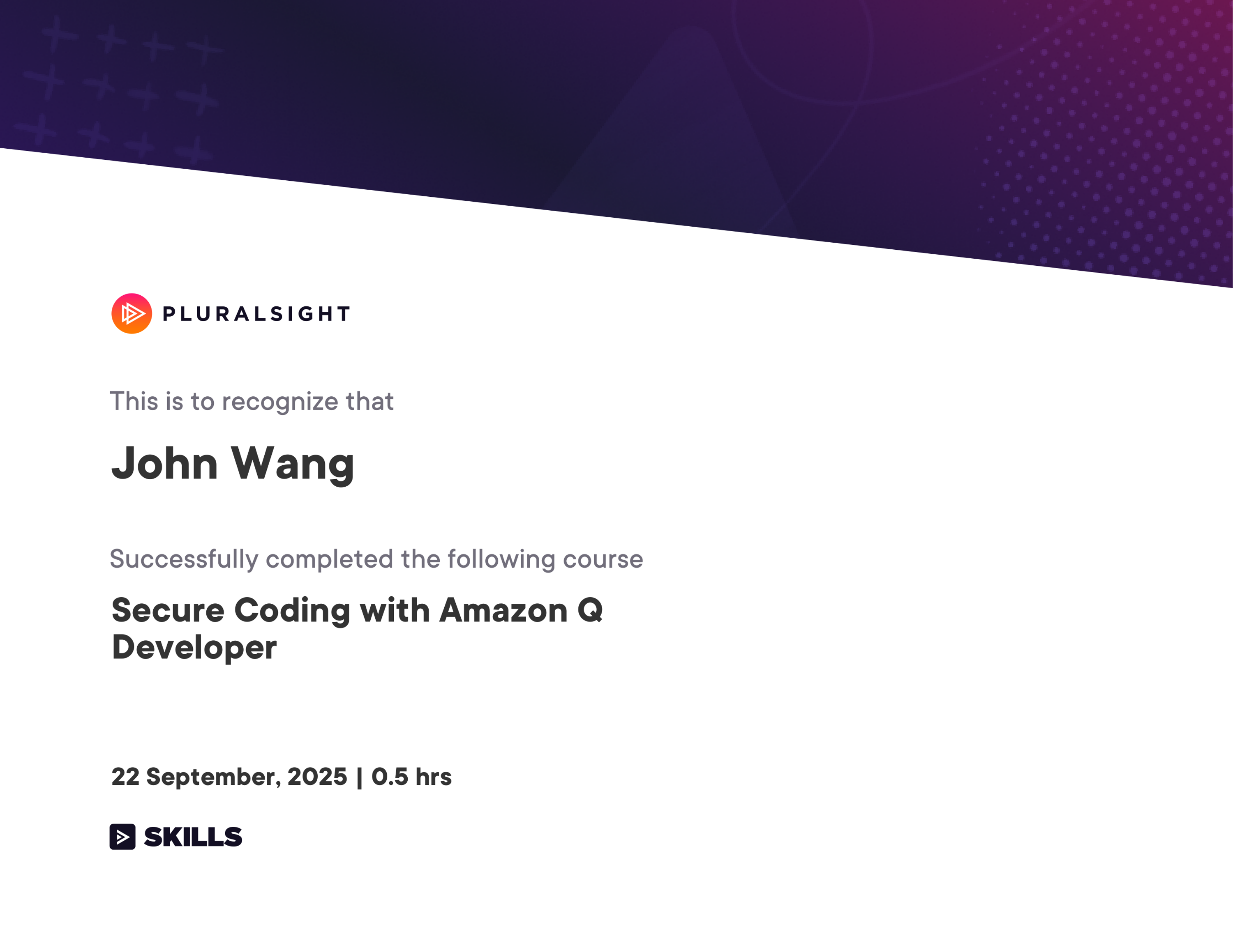 John's Secure Coding with Amazon Q Developer from Pluralsight by Tom Taulli