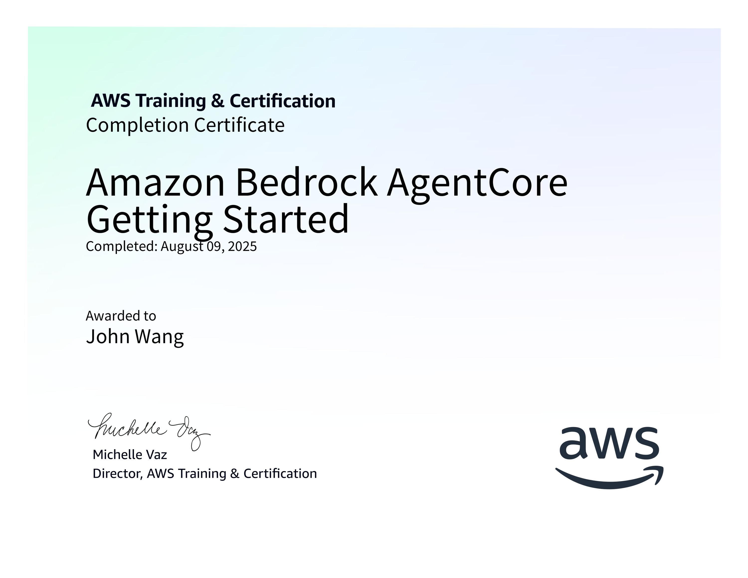 John's Amazon Bedrock AgentCore Getting Started from AWS