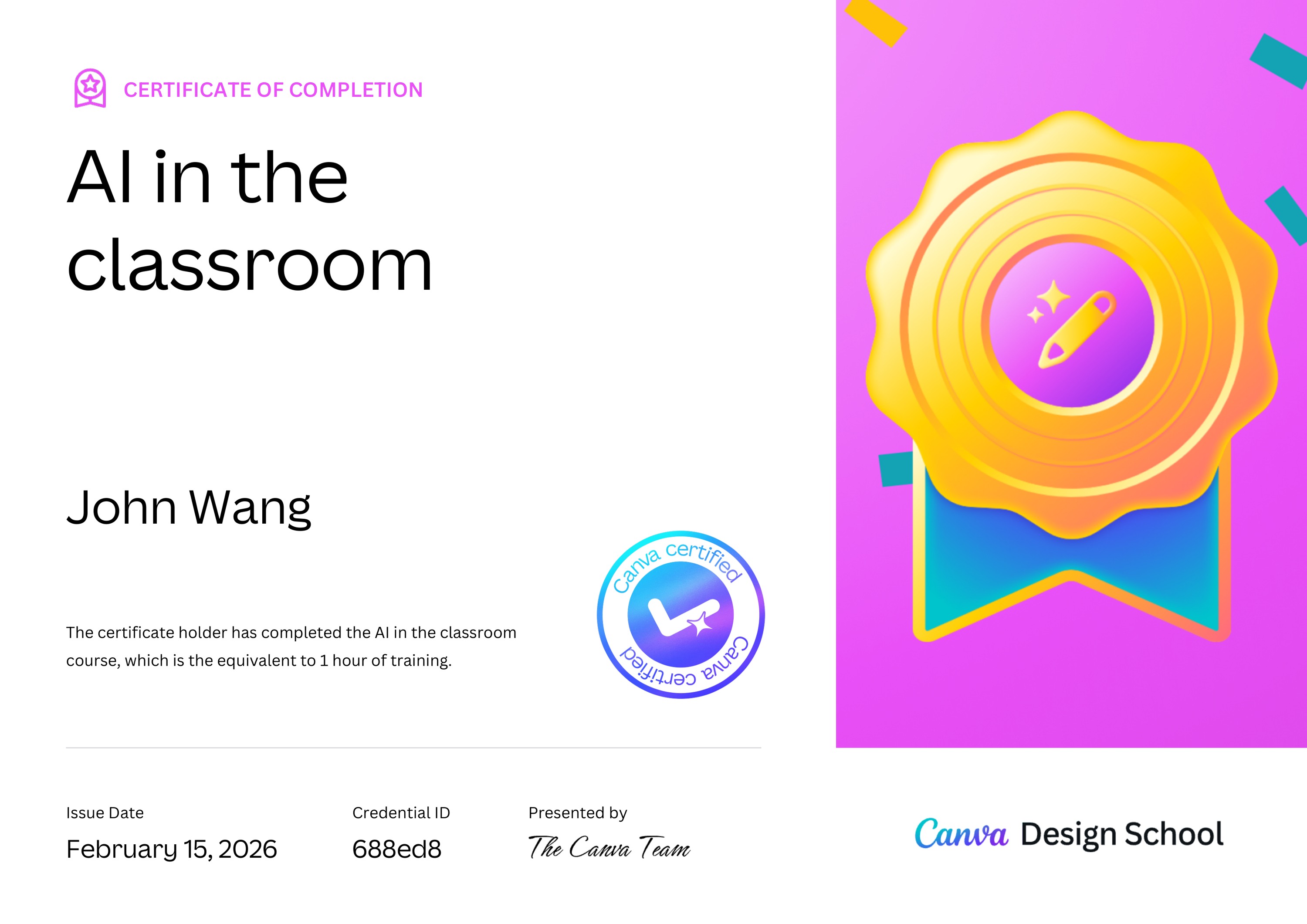 John's AI in the classroom from Canva