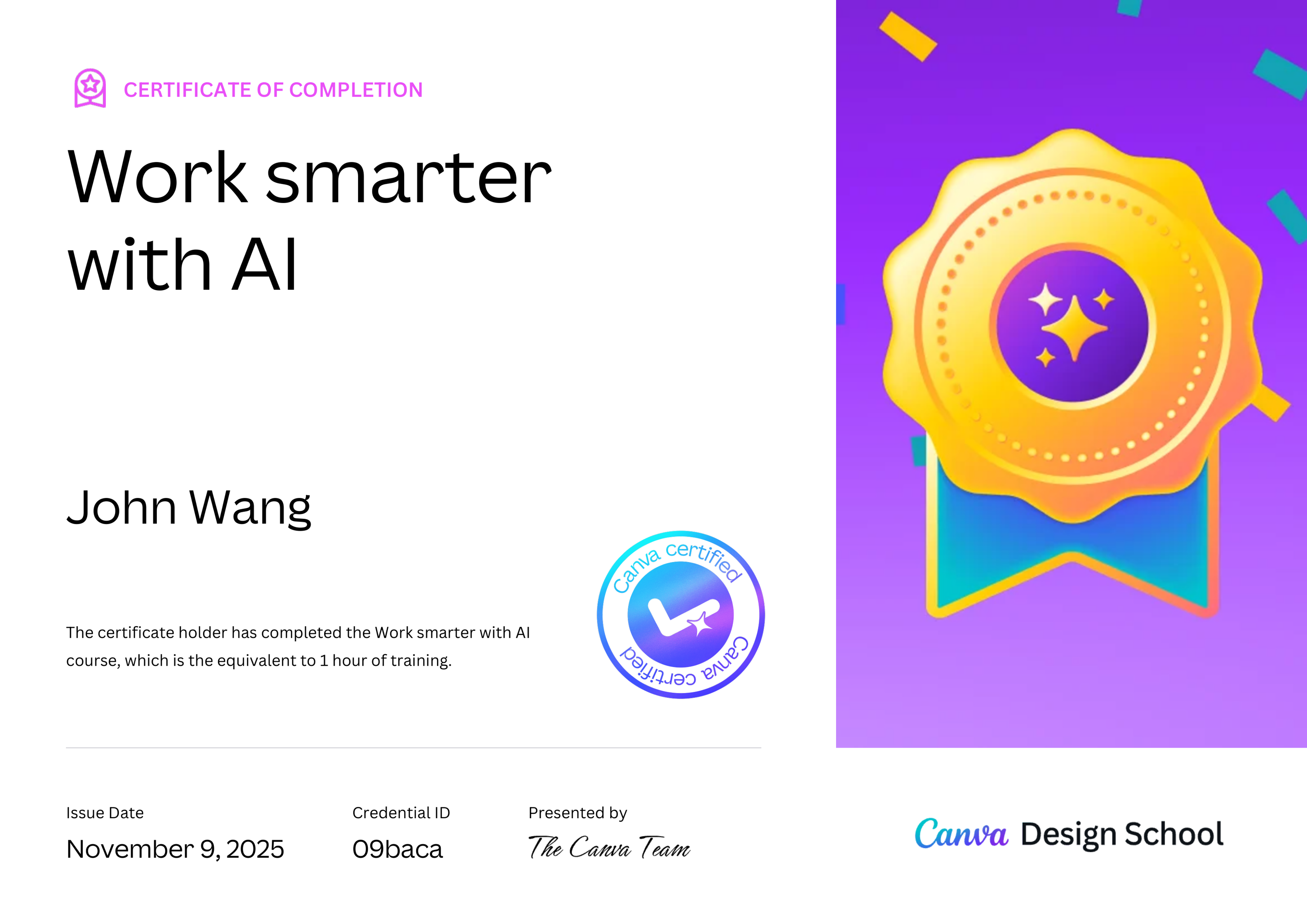 John's Work smarter with AI from Canva
