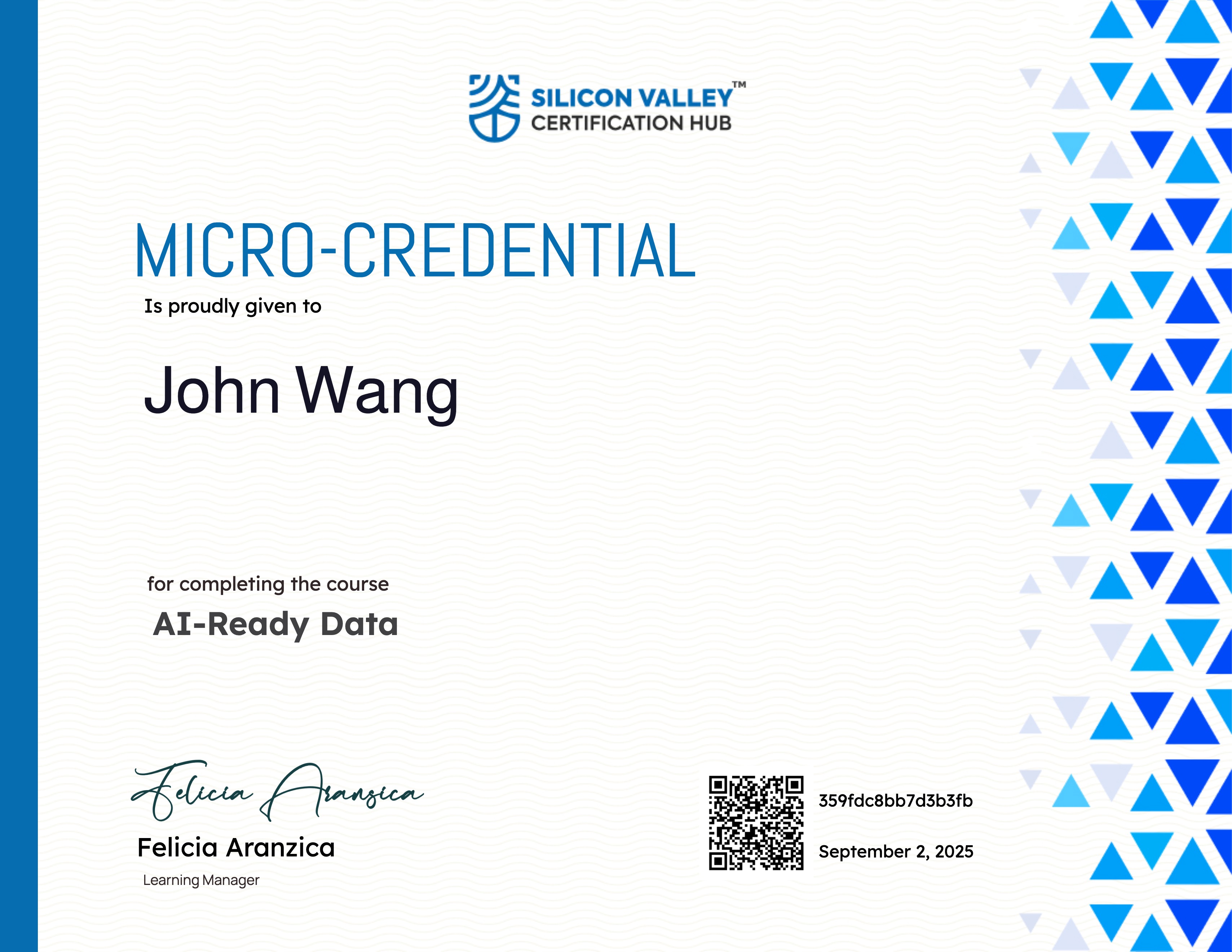 John's AI-Ready Data from Silicon Valley Certification Hub by Kash Mehdi