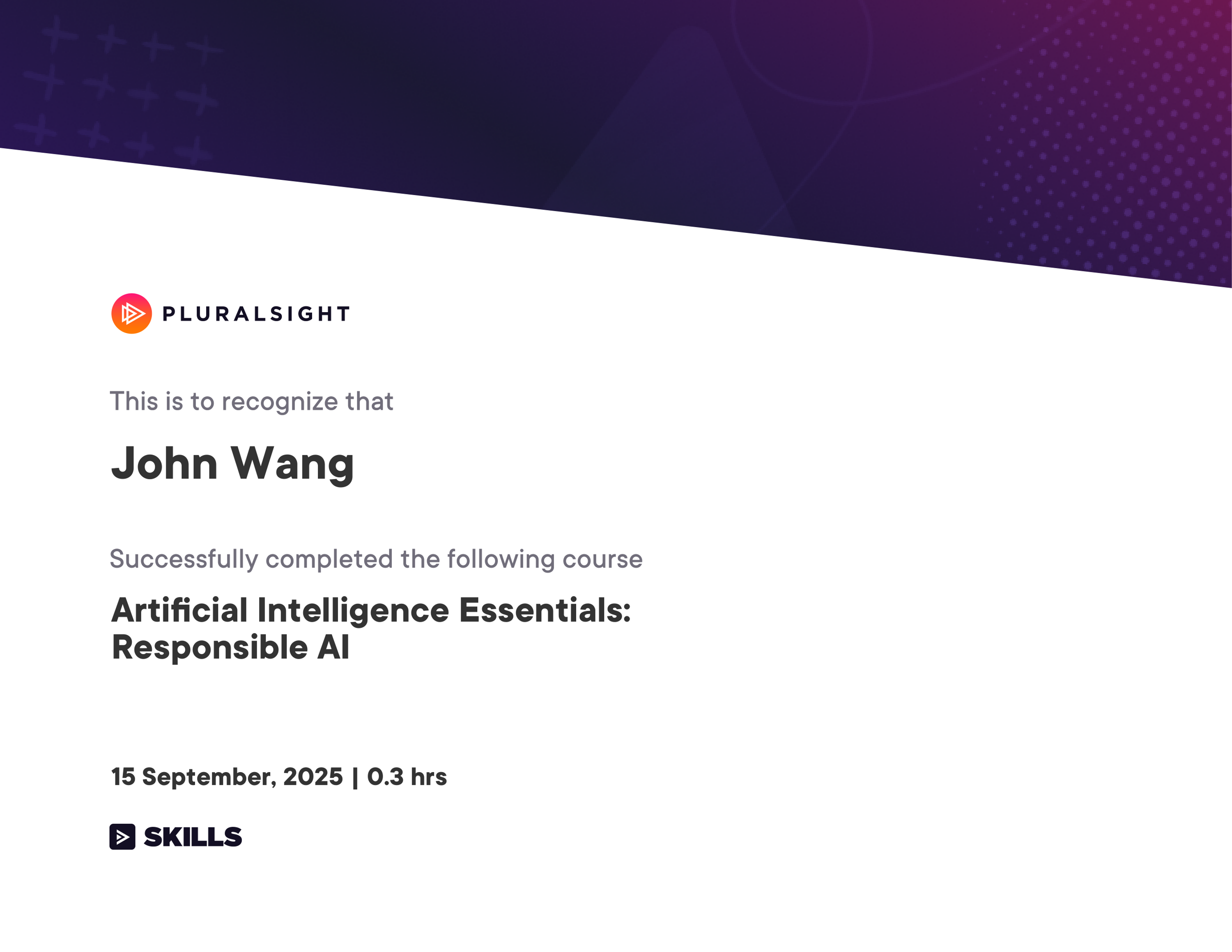 John's Artificial Intelligence Essentials: Responsible AI from Pluralsight by Ben Weissman