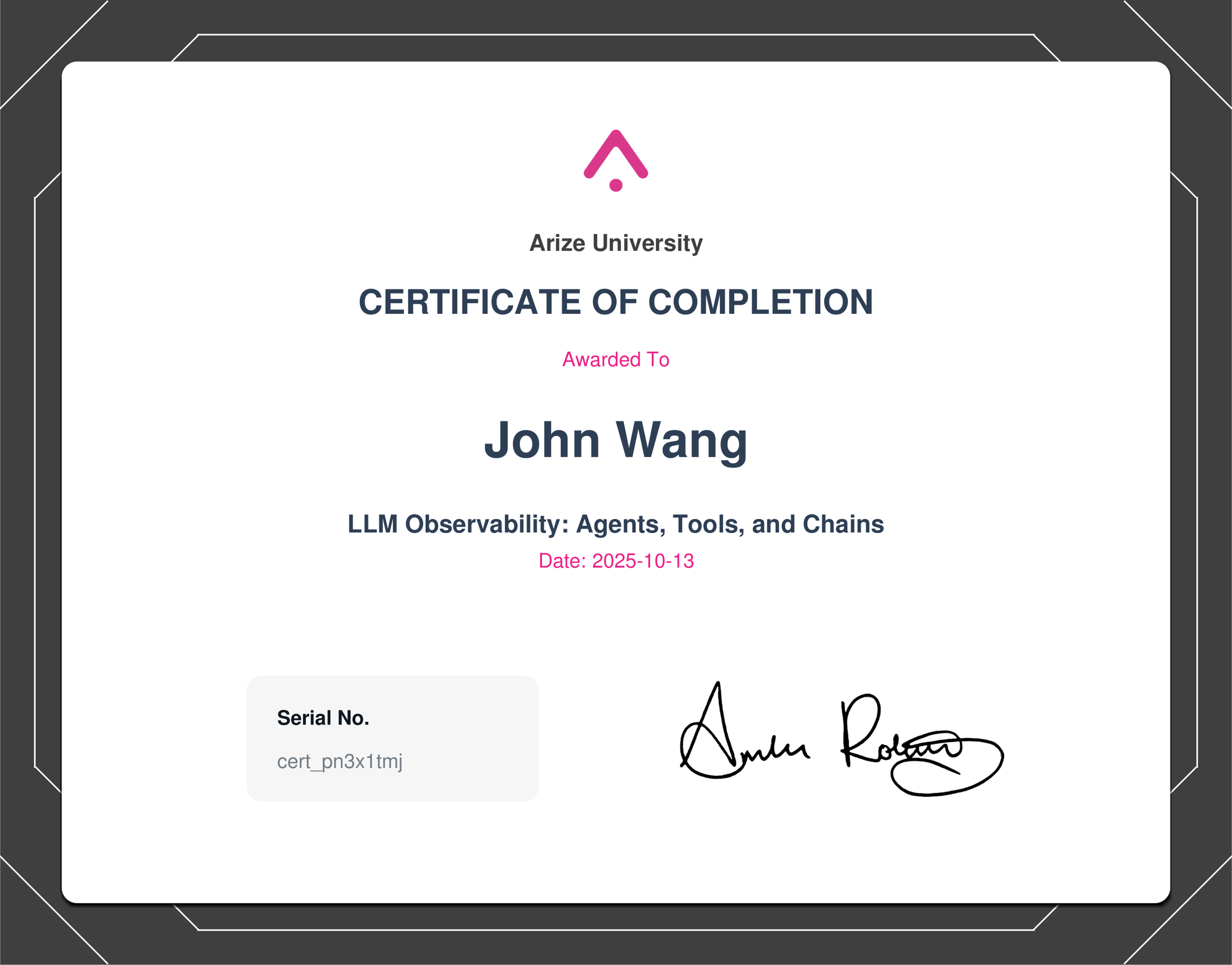 John's LLM Observability: Agents, Tools, and Chains from Arize by Amber Roberts