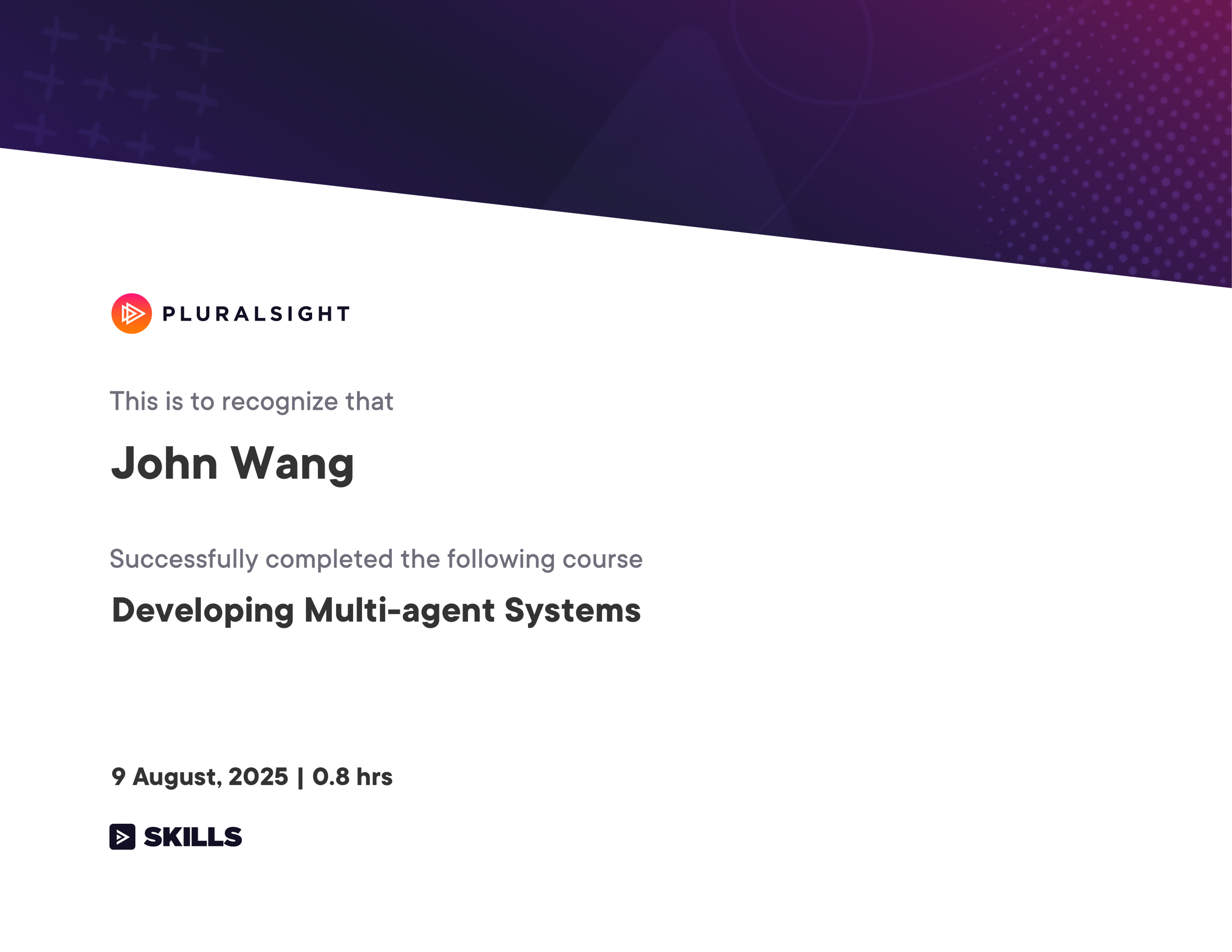 John's Developing Multi-agent Systems from Pluralsight by Muhammad Sajid