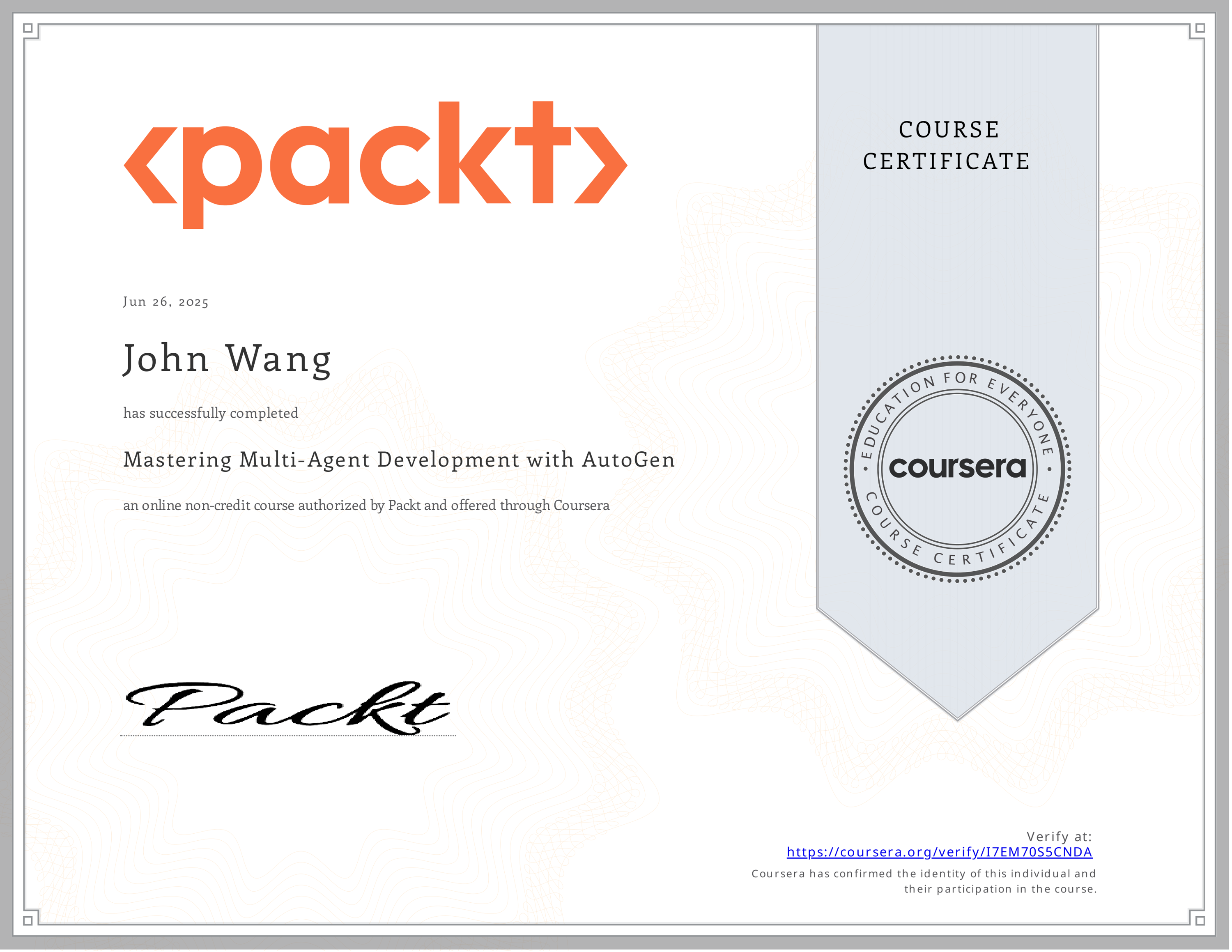 John's Mastering Multi-Agent Development with AutoGen from Packt by Paulo Dichone