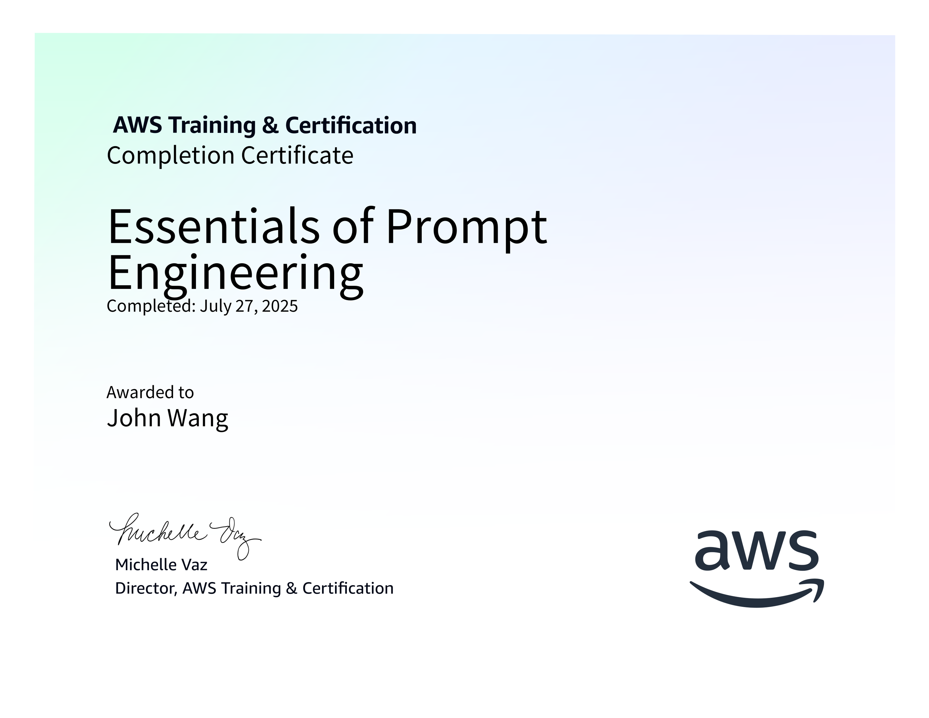 John's Essentials of Prompt Engineering from AWS