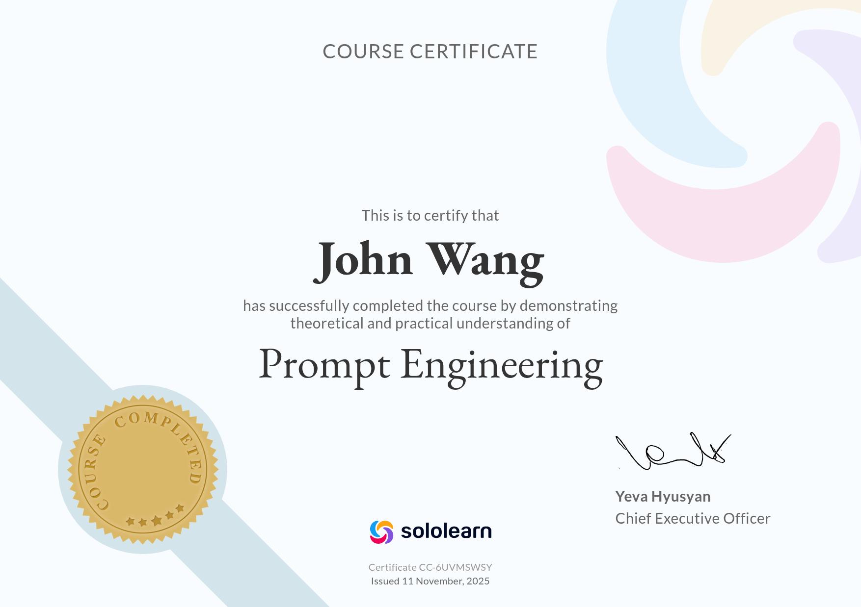 John's Prompt Engineering from Sololearn