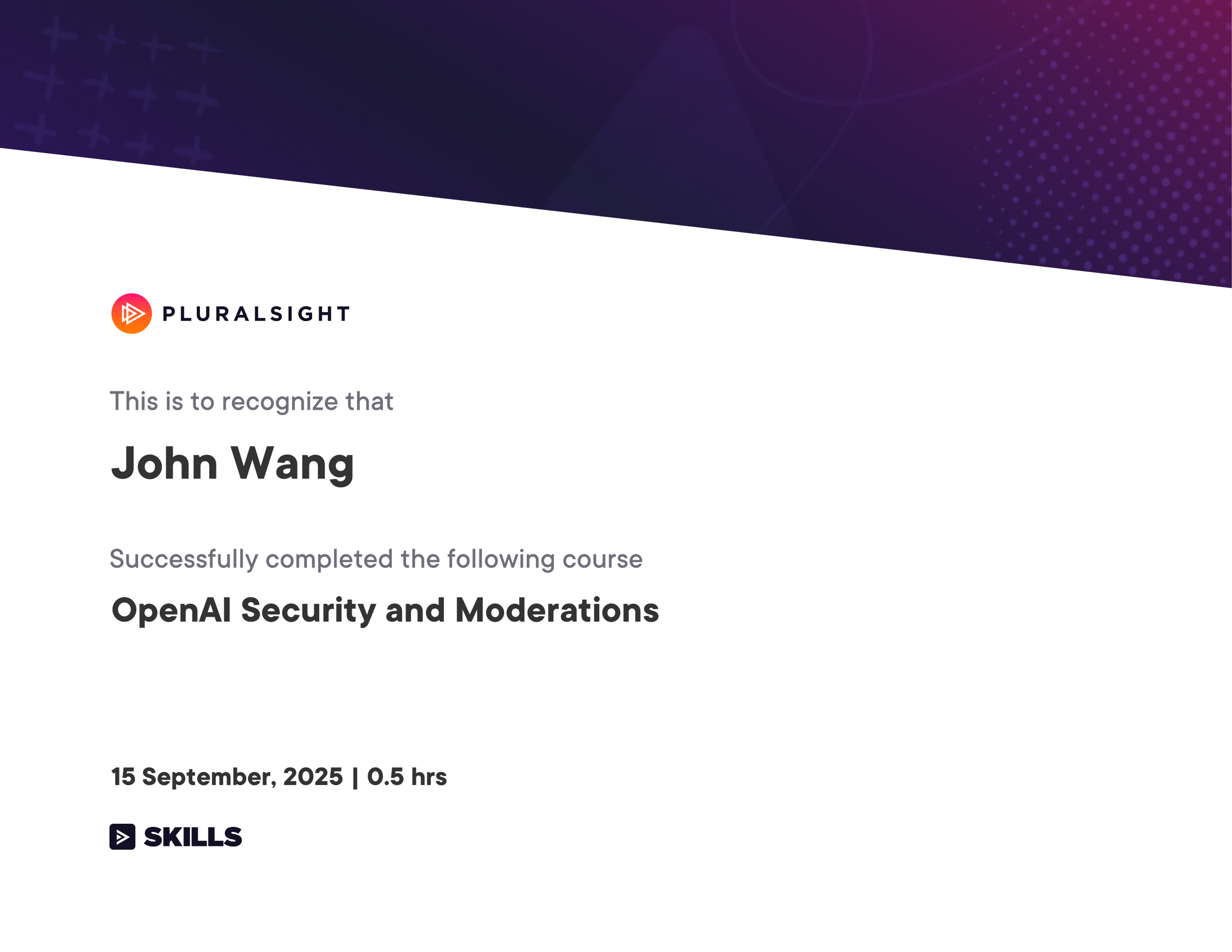 John's OpenAI Security and Moderations from Pluralsight by Chris Jackson