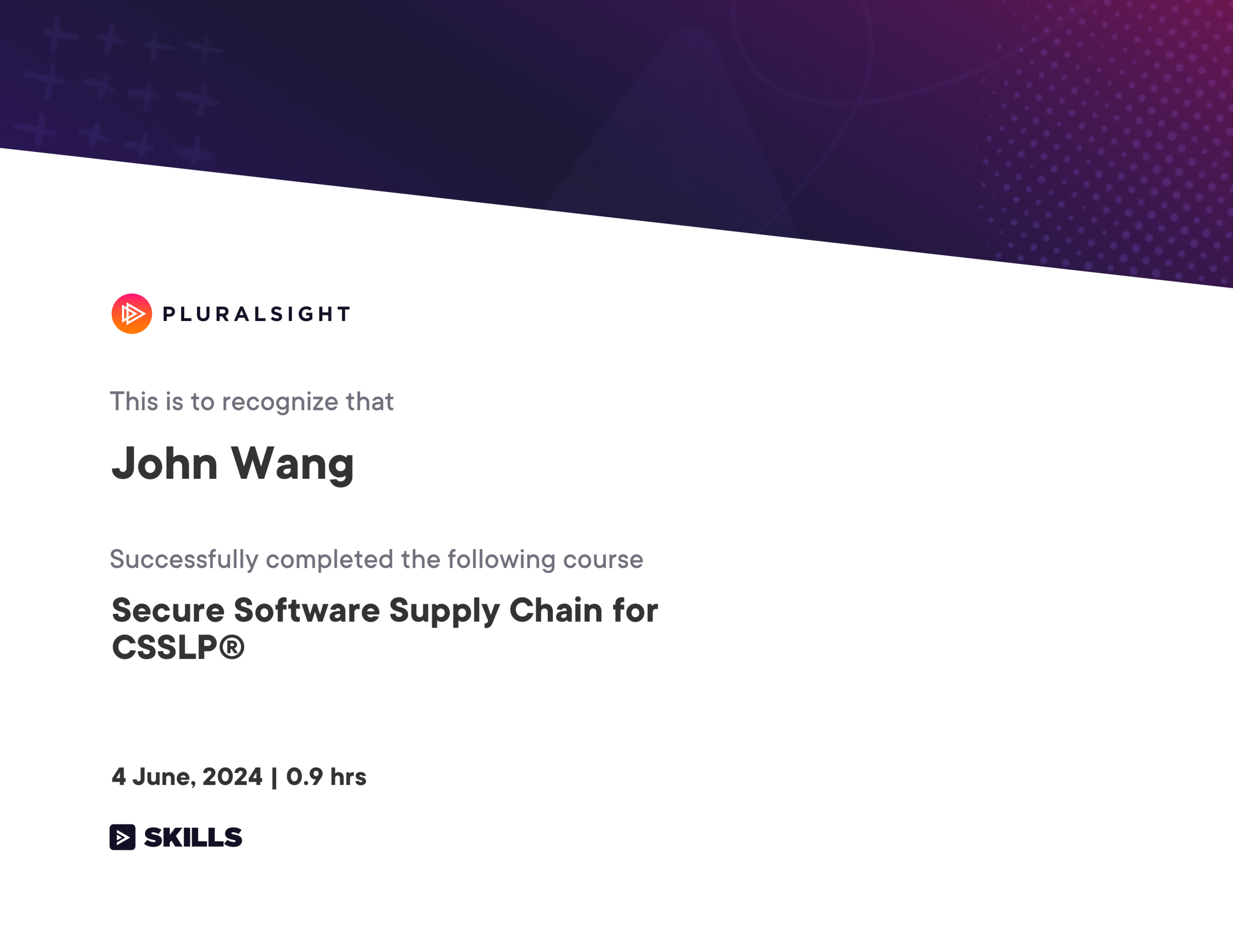 John's Secure Software Supply Chain for CSSLP® from Pluralsight by Kevin Henry