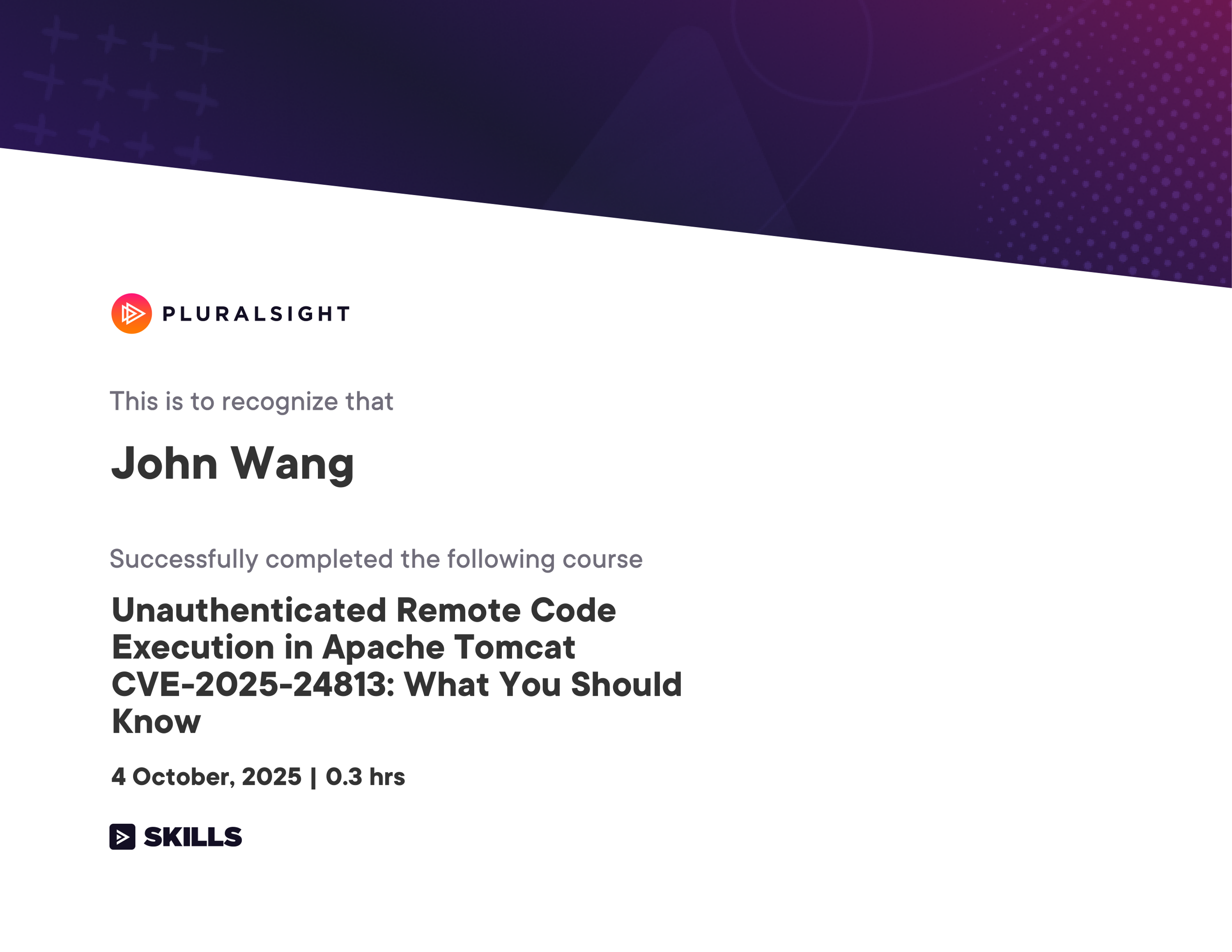 John's Unauthenticated Remote Code Execution in Apache Tomcat CVE-2025-24813: What You Should Know from Pluralsight by Matthew Lloyd Davies, Michael Teske