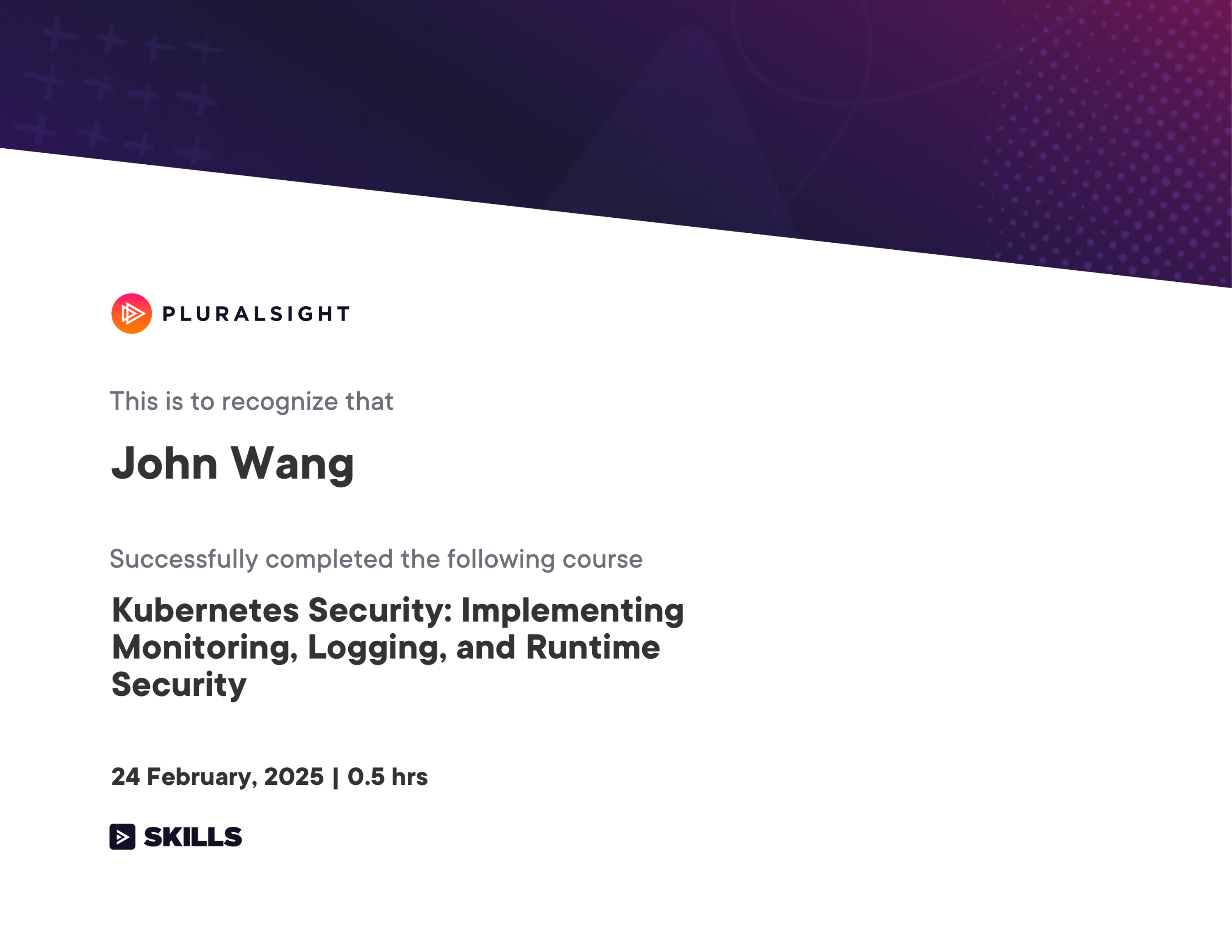 John's Kubernetes Security: Implementing Monitoring, Logging, and Runtime Security from Pluralsight by Antonio Jesús Piedra