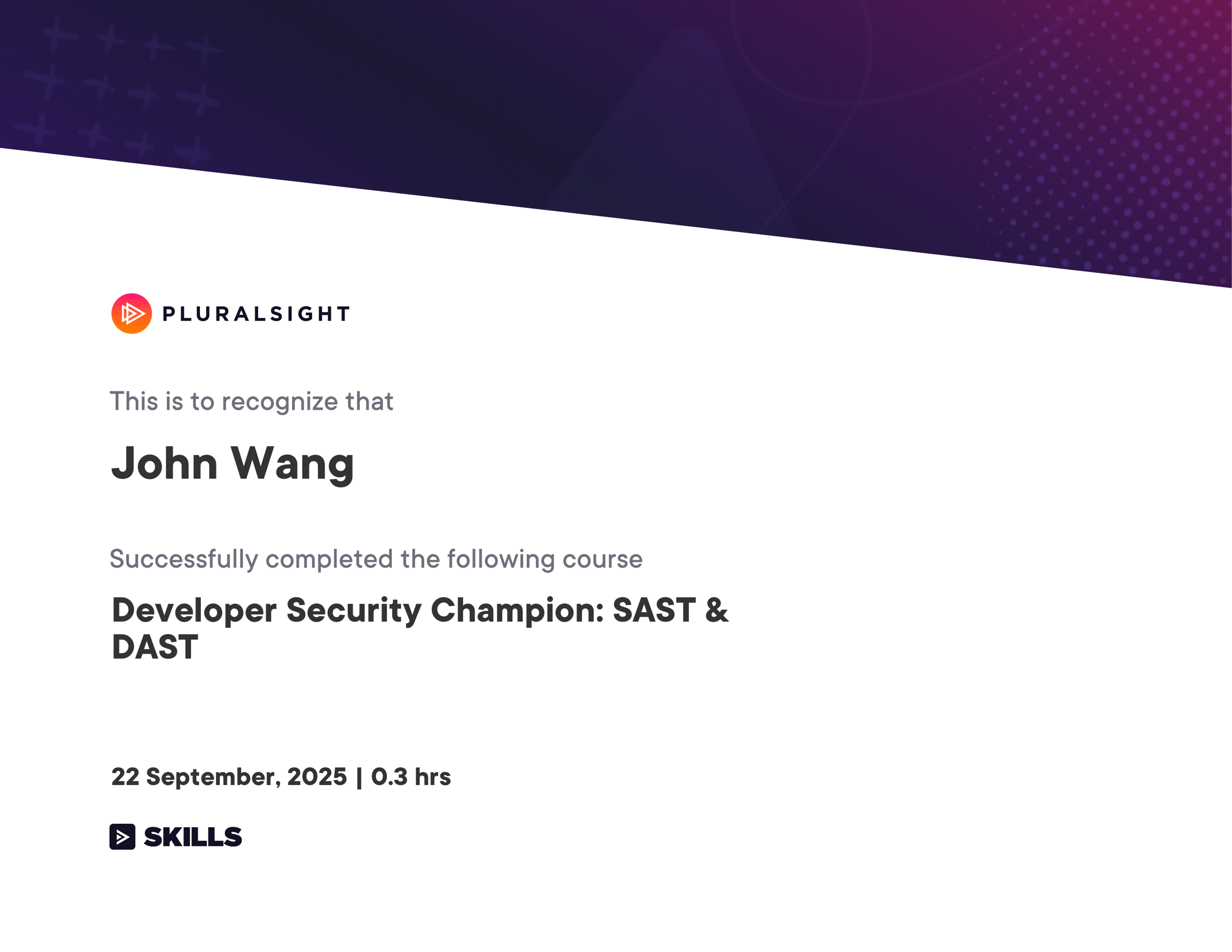 John's Developer Security Champion: SAST & DAST from Pluralsight by Jon La Plante