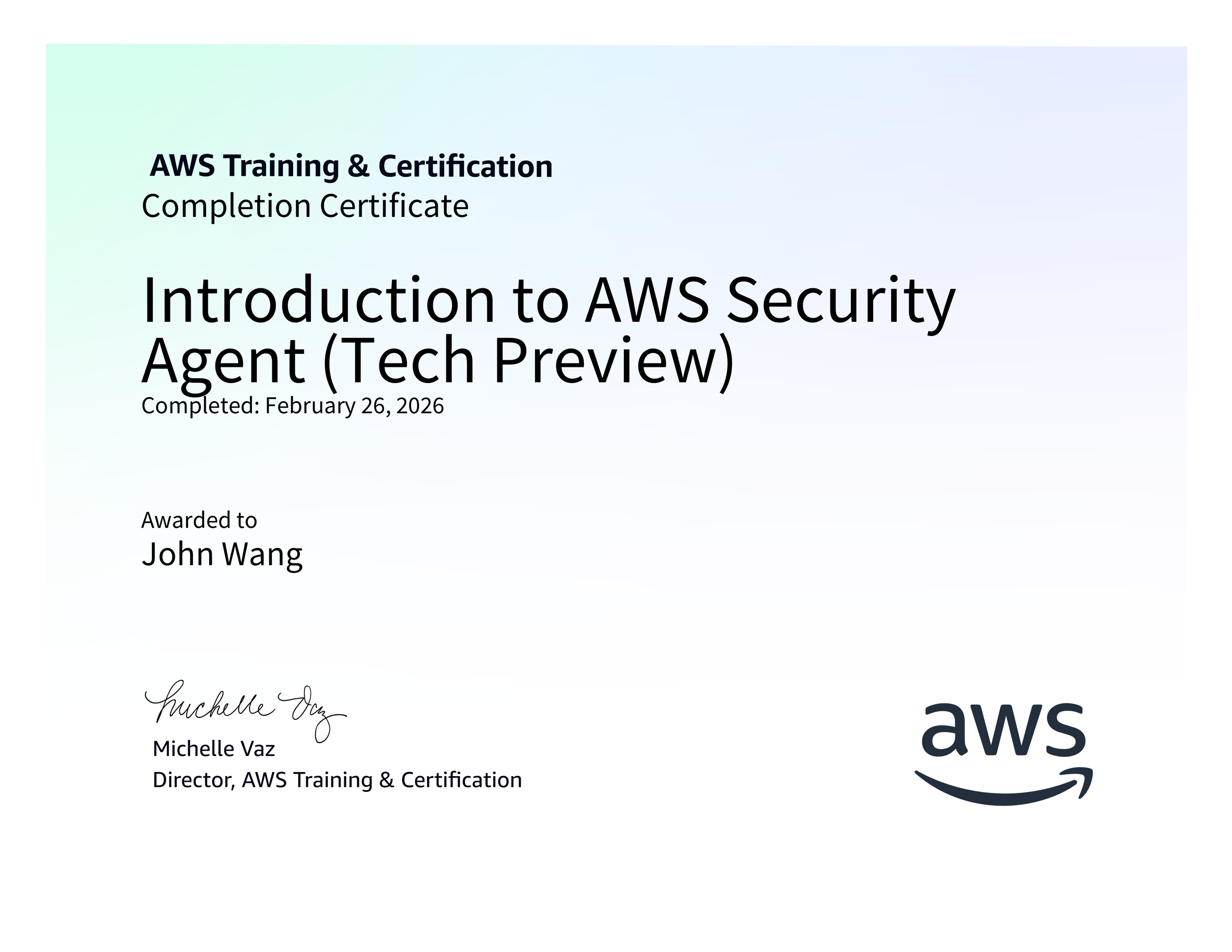 John's Introduction to AWS Security Agent (Tech Preview) from AWS