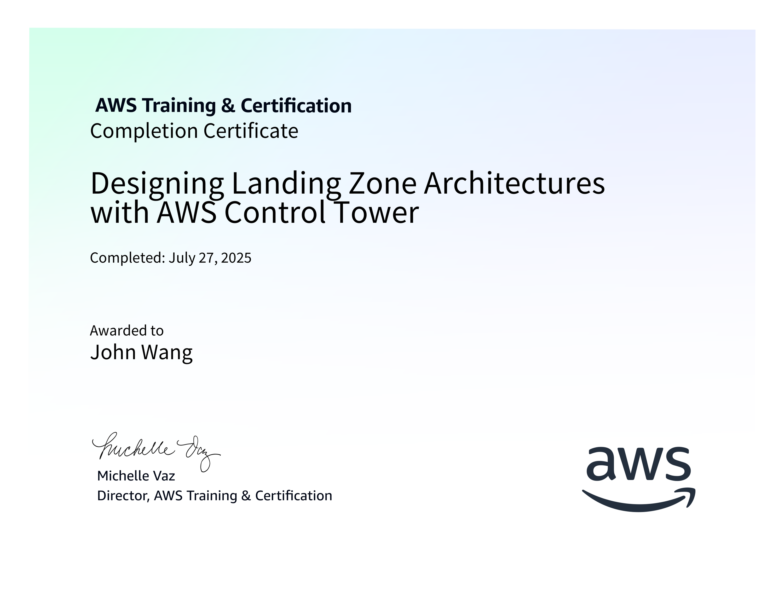 John's Designing Landing Zone Architectures with AWS Control Tower from AWS