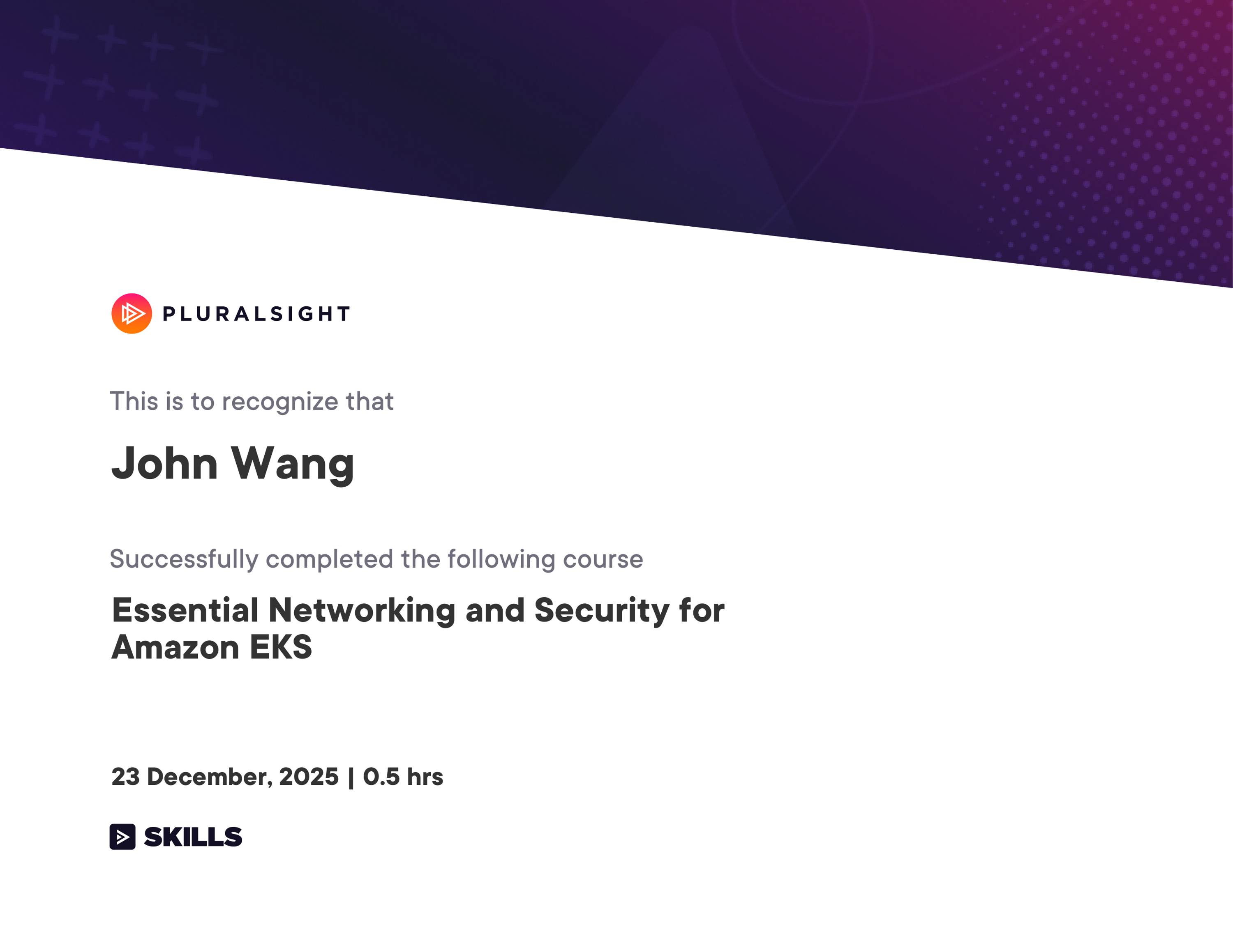 John's Essential Networking and Security for Amazon EKS from Pluralsight by Mario Mercado
