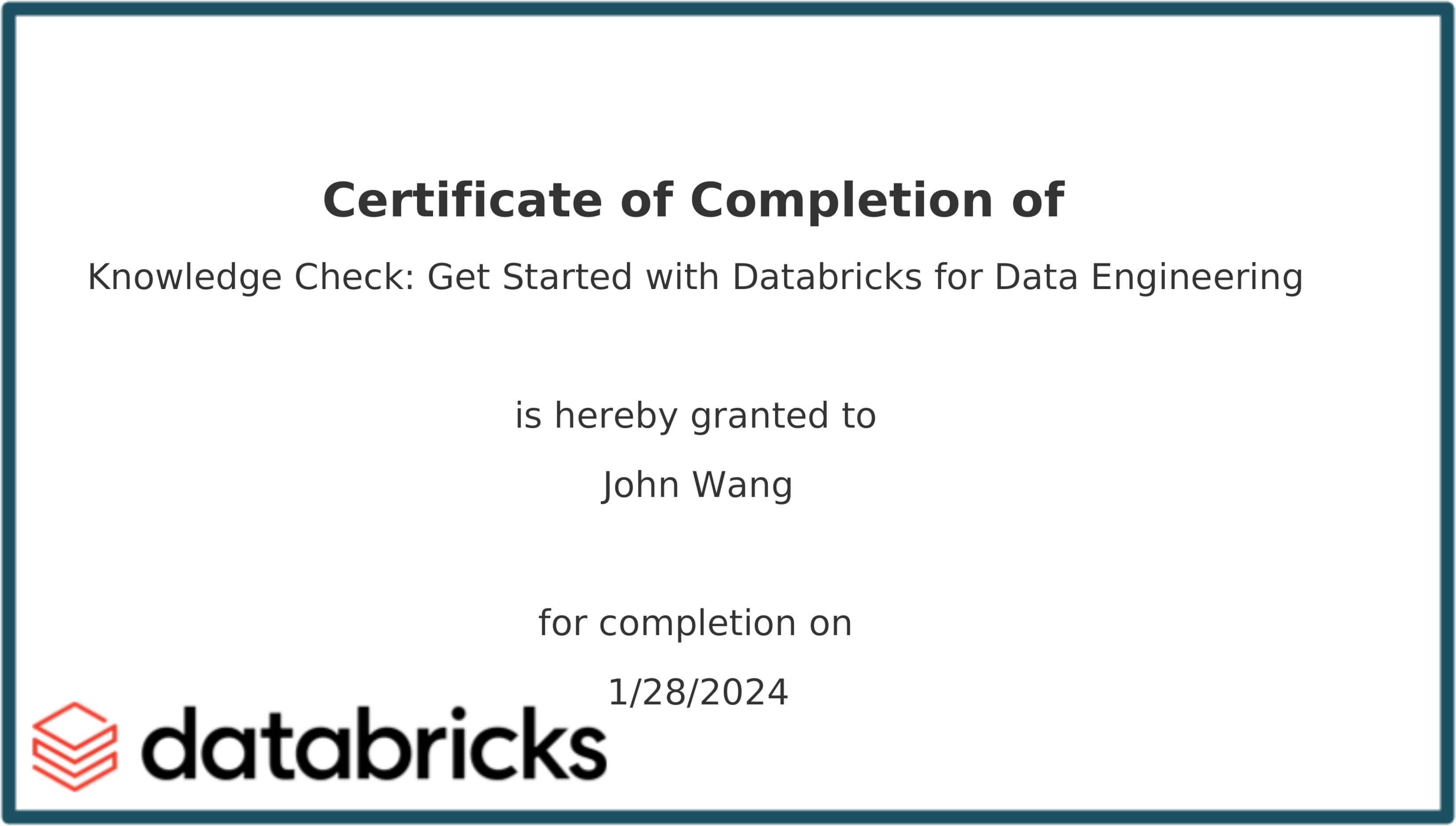 John's Get Started with Databricks for Data Engineering from Databricks