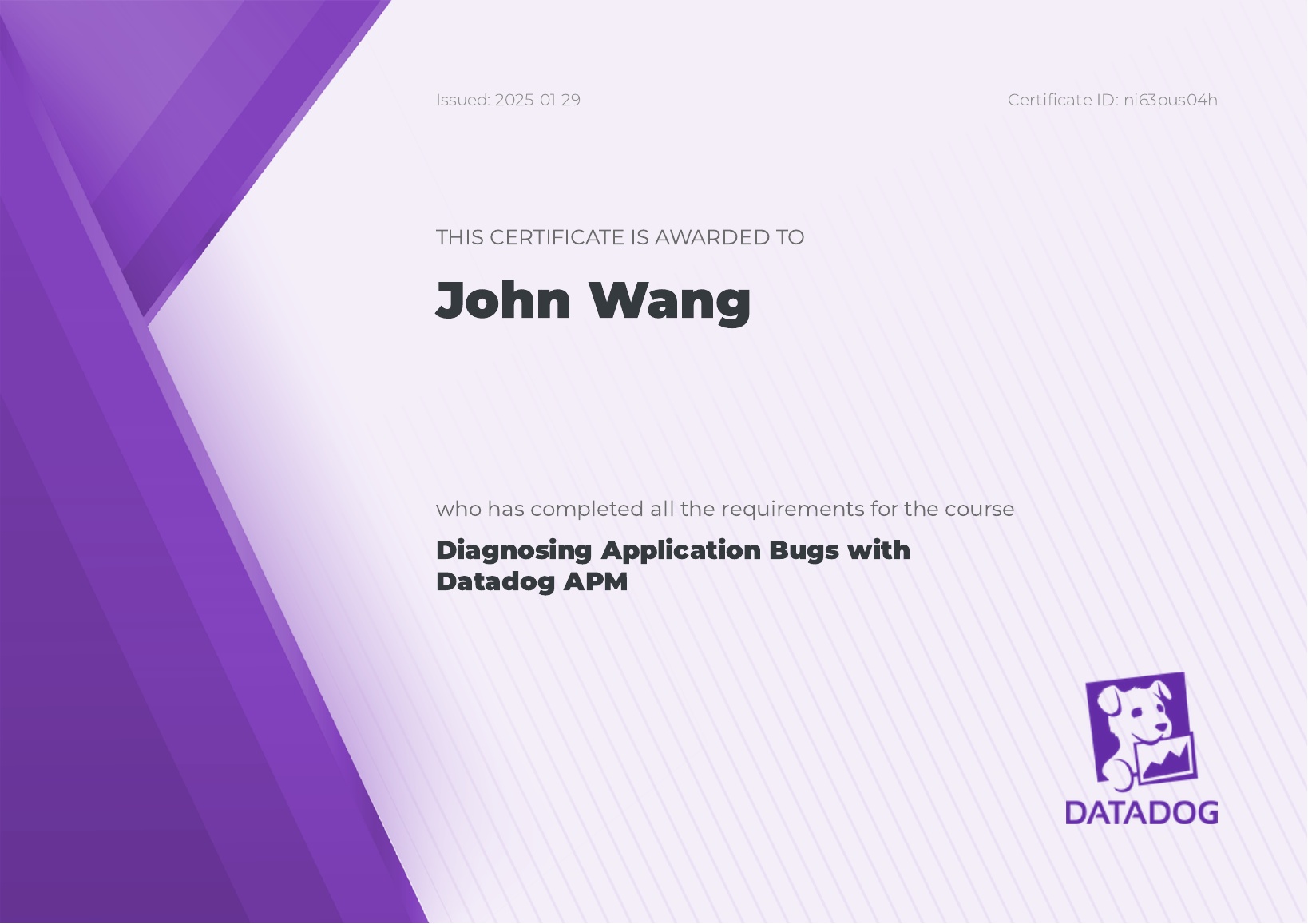 John's Diagnosing Application Bugs with Datadog APM from Datadog