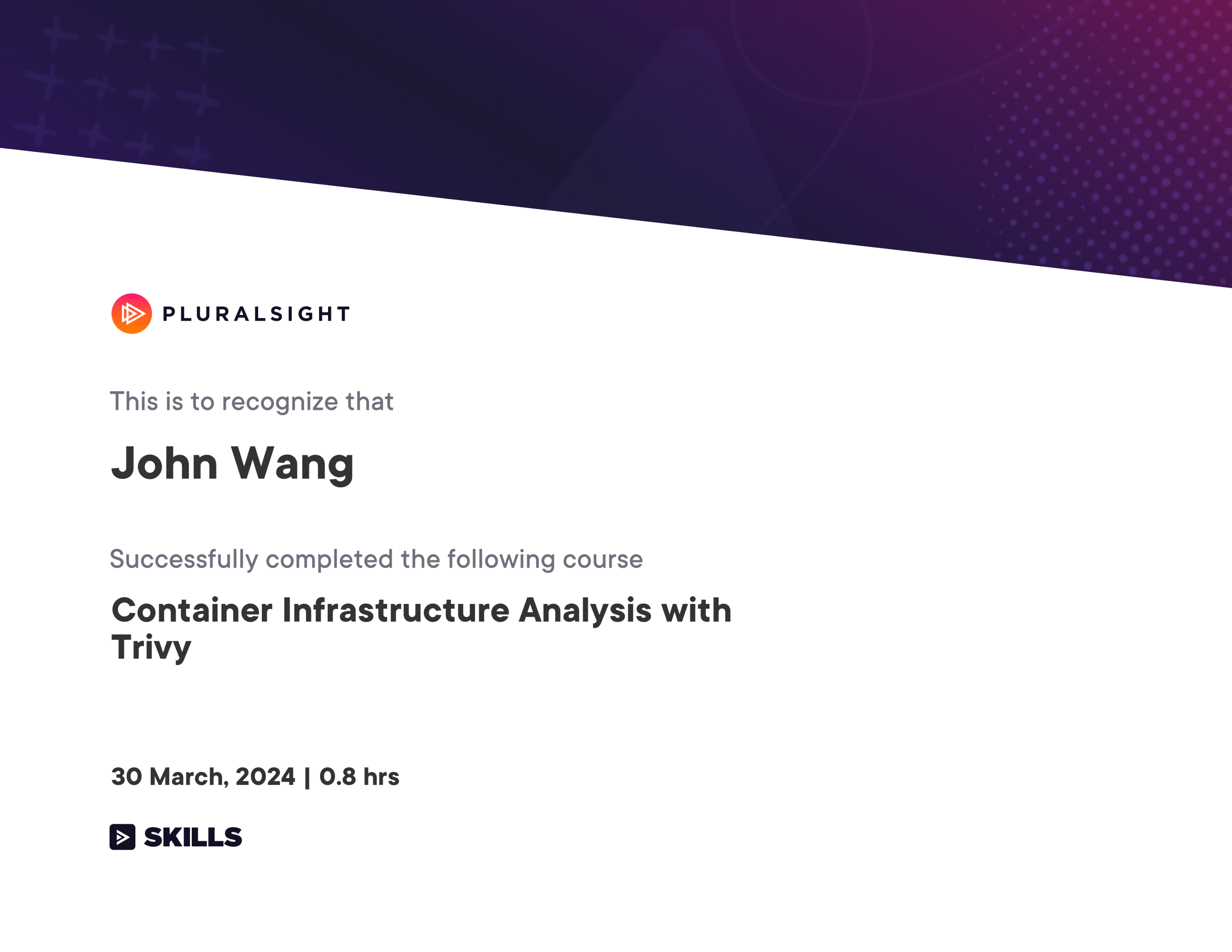 John's Container Infrastructure Analysis with Trivy from Pluralsight by Zach Roof
