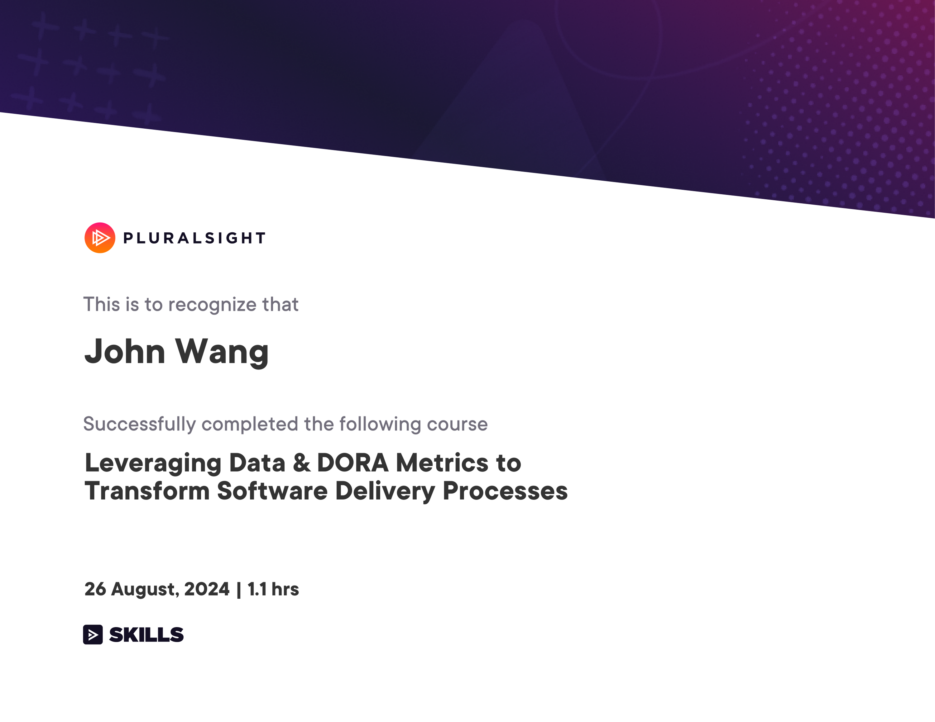 John's Leveraging Data & DORA Metrics to Transform Software Delivery Processes from Pluralsight by Greg Ceccarelli, Nicole Forsgren, Dan Carpenter