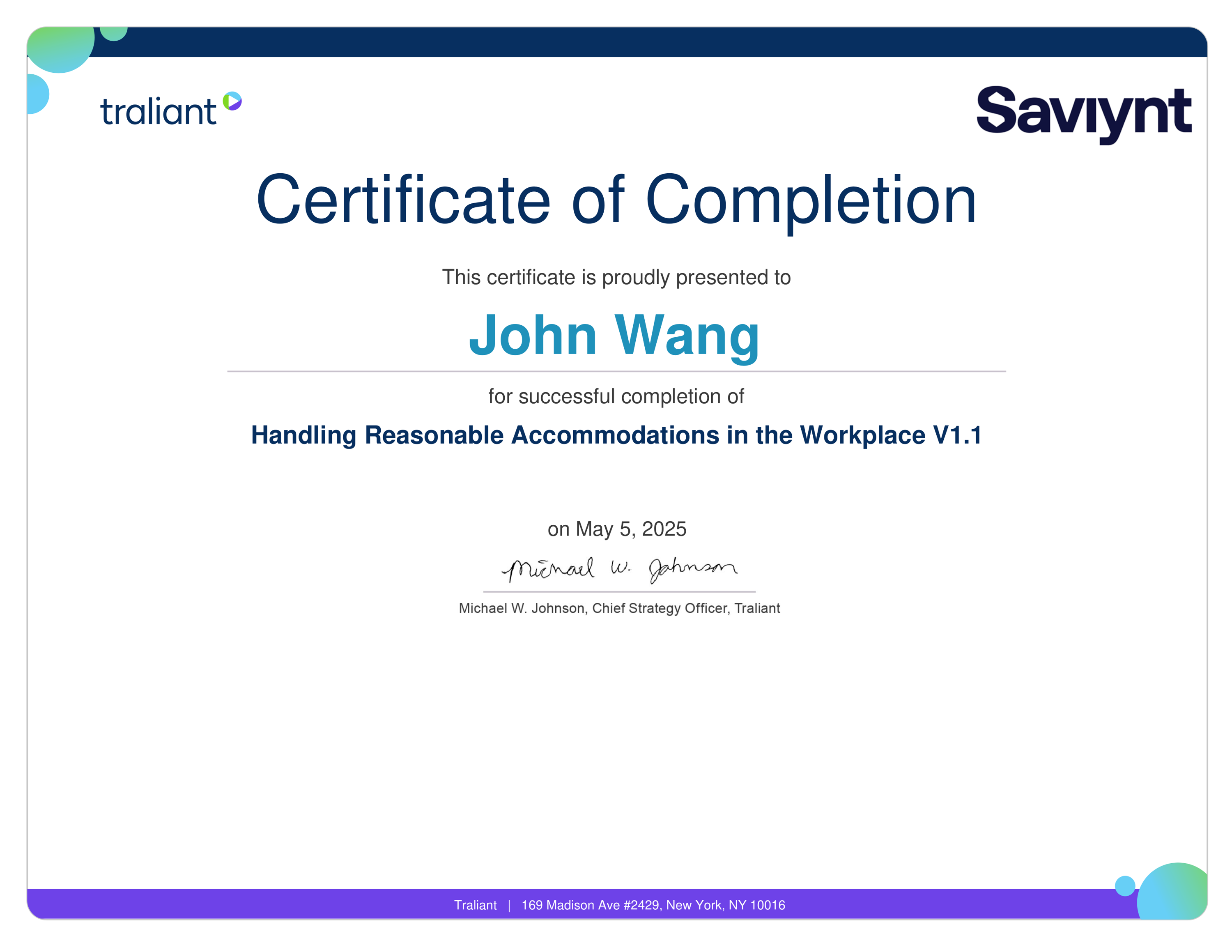 John's Handling Reasonable Accommodations in the Workplace from Traliant