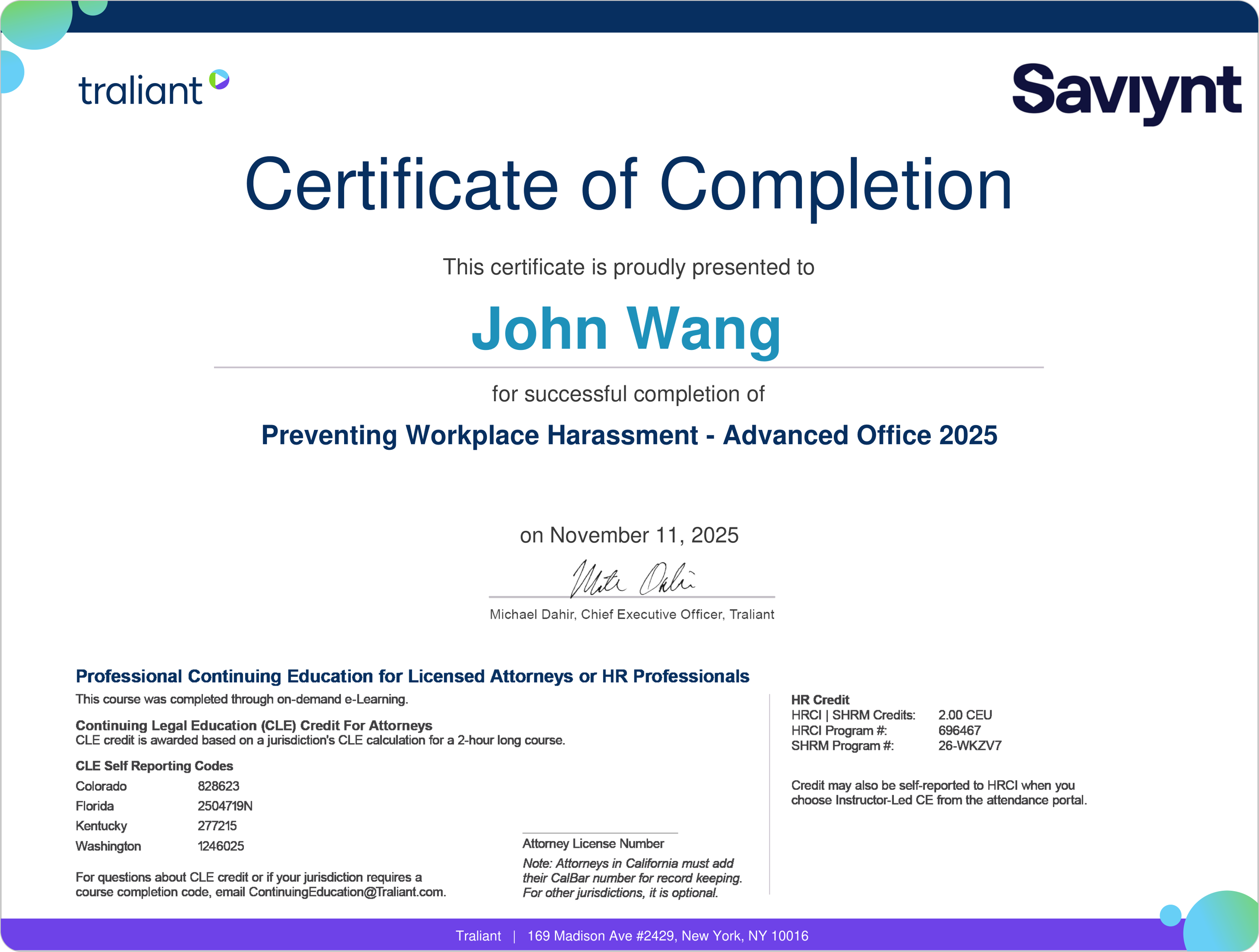 John's Preventing Workplace Harassment from Traliant