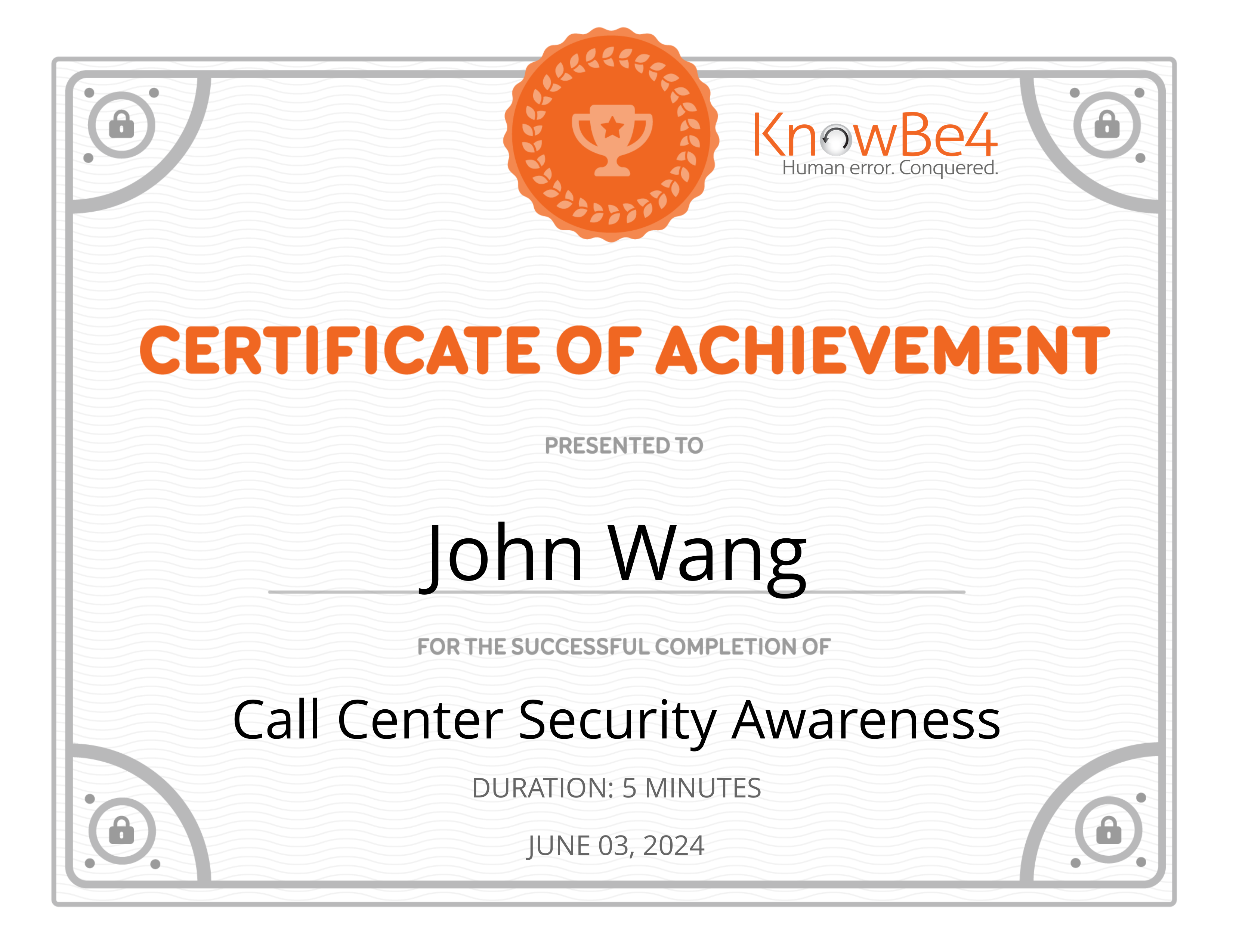 John's Call Center Security Awareness from KnowBe4