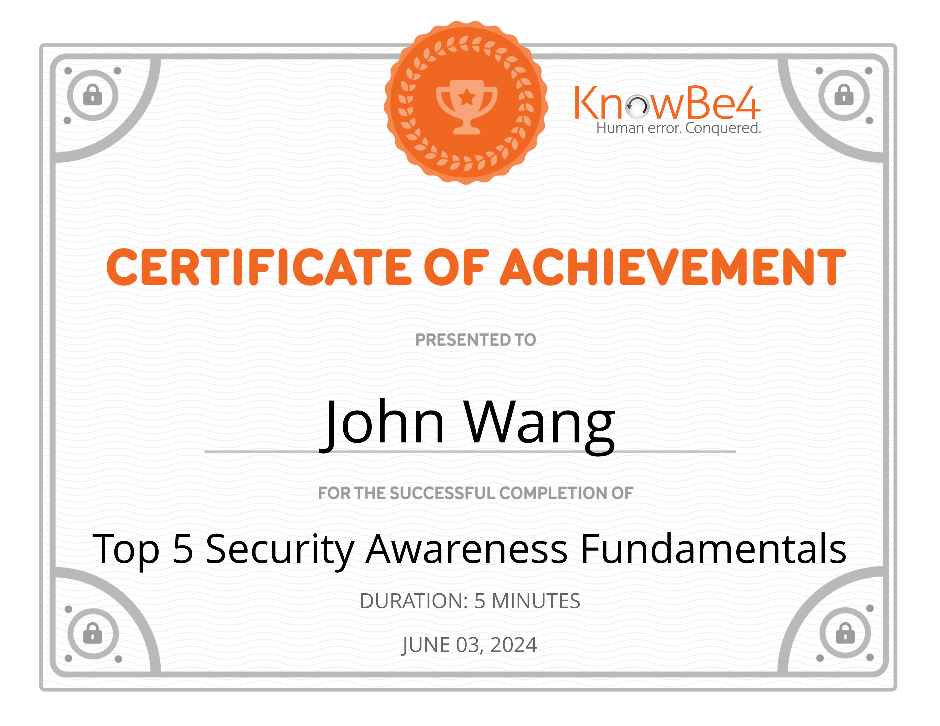 John's Top 5 Security Awareness Fundamentals from KnowBe4