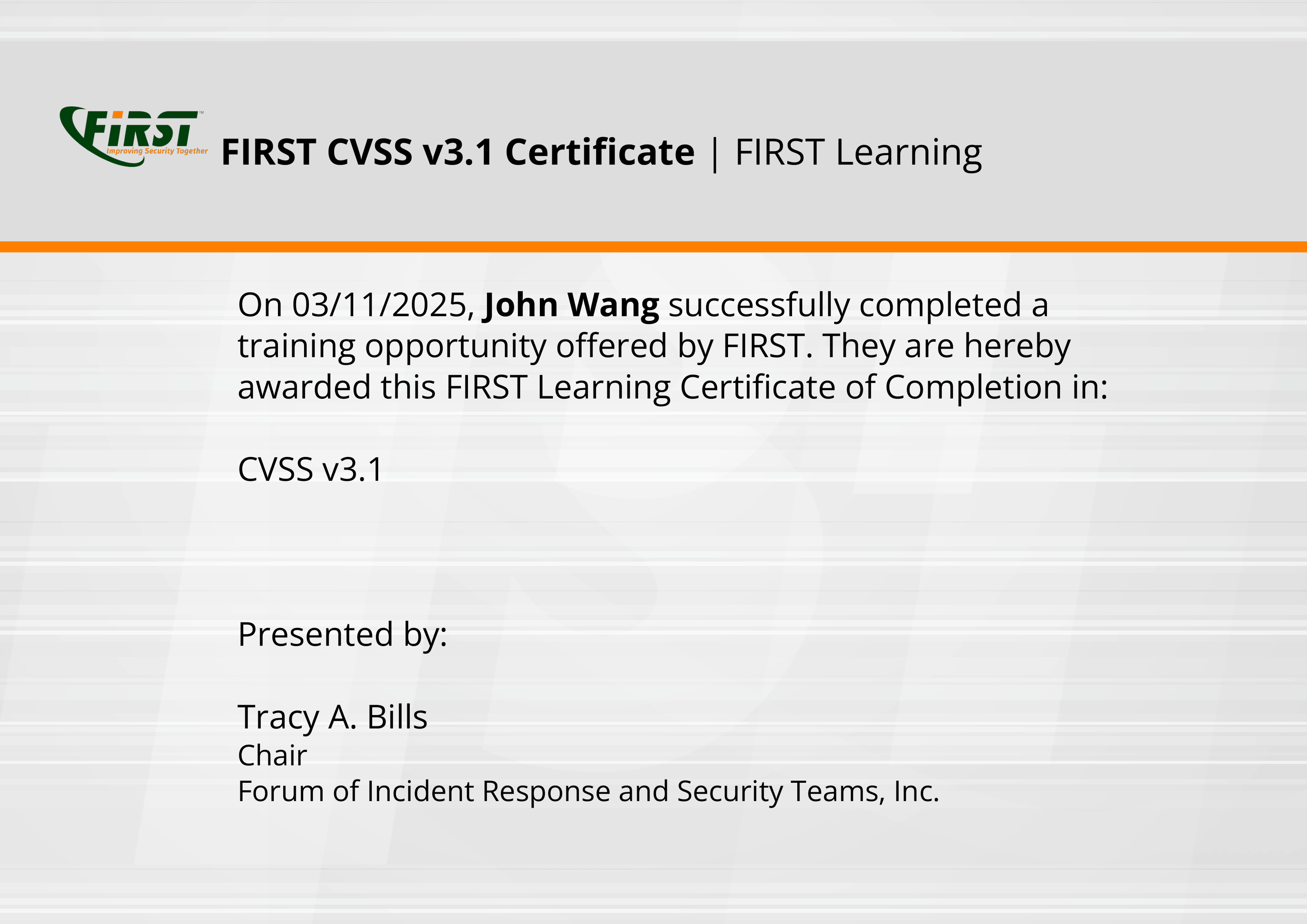 John's CVSS v3.1 from FIRST