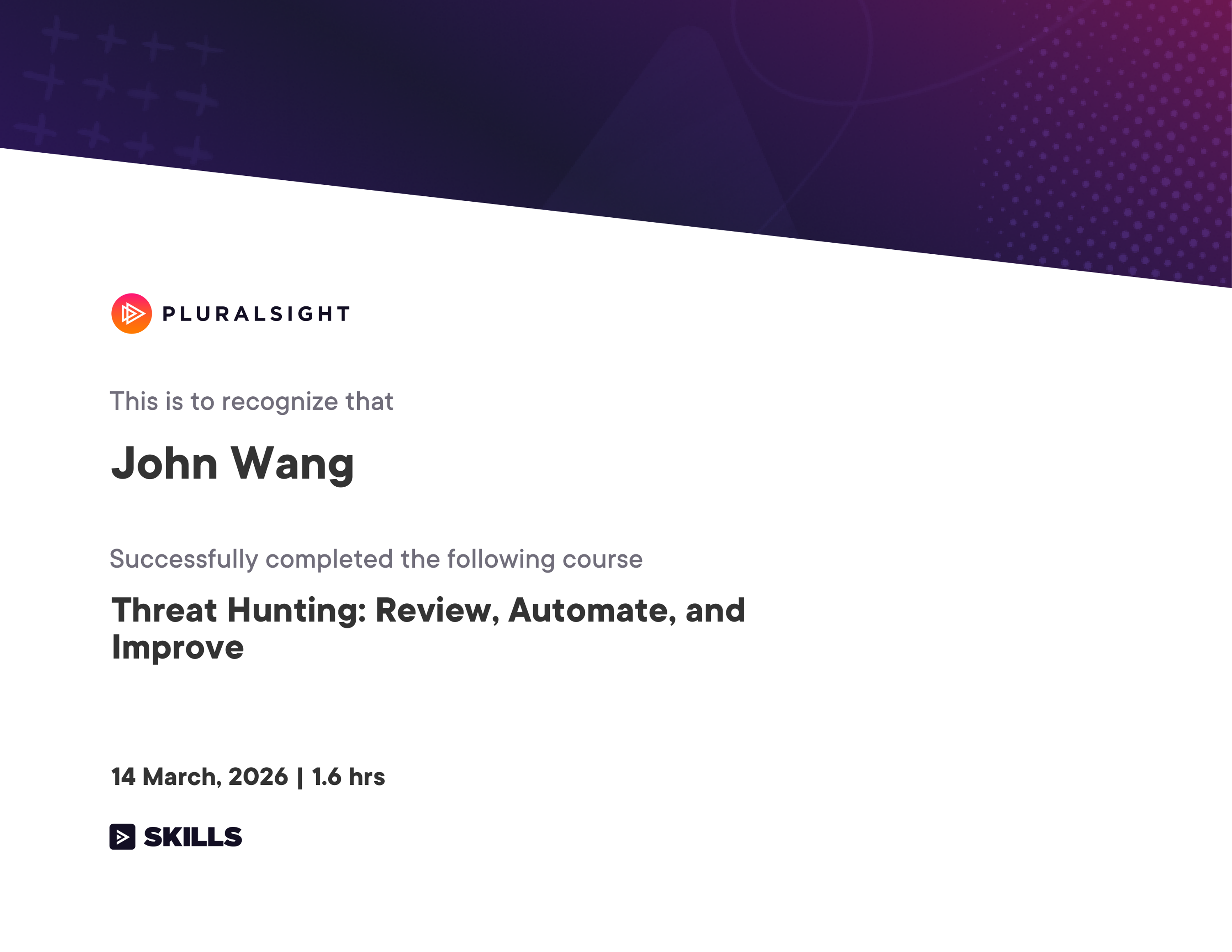 John's Threat Hunting: Review, Automate, and Improve from Pluralsight by Brandon DeVault