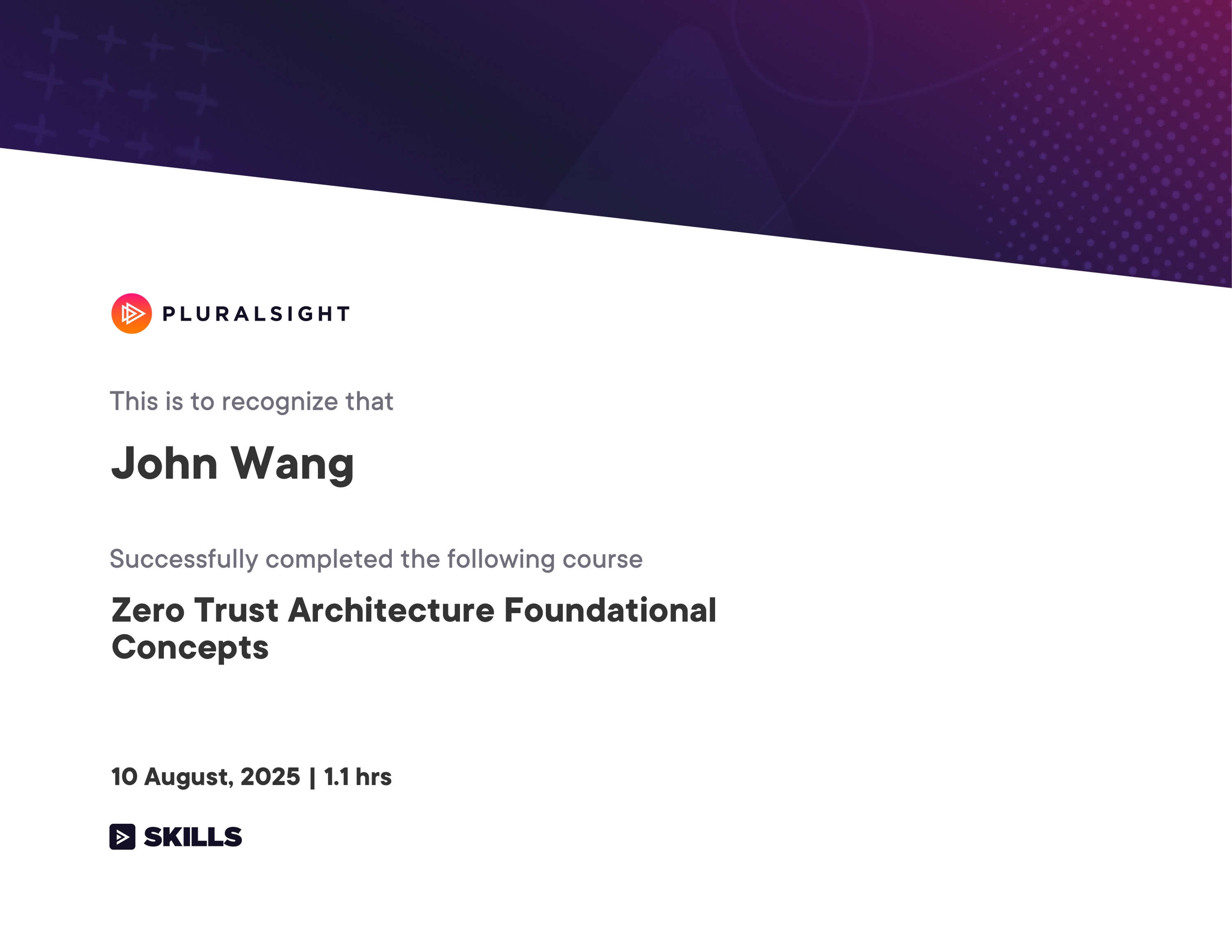 John's Zero Trust Architecture Foundational Concepts from Pluralsight by Cristian Pascariu