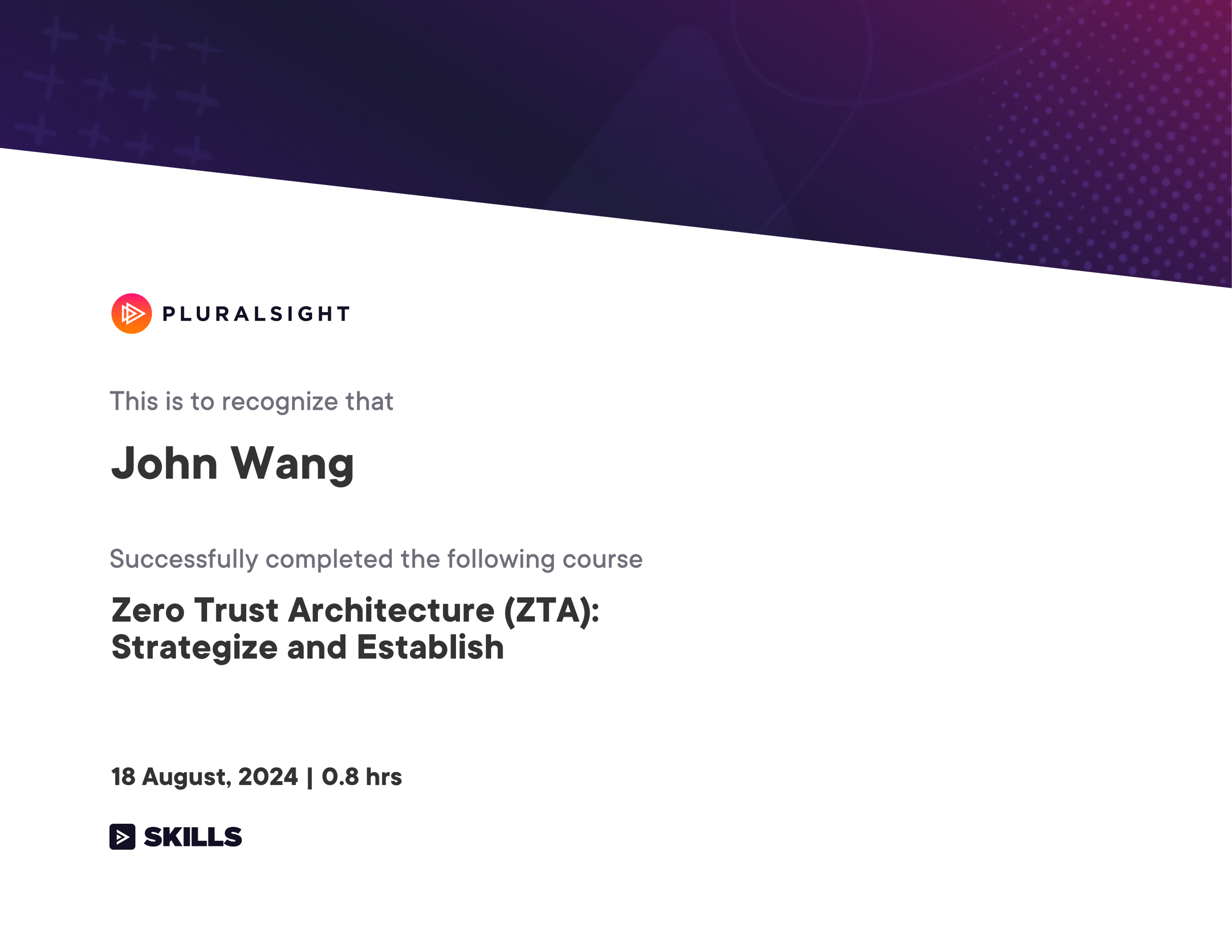 John's Zero Trust Architecture (ZTA): Strategize and Establish from Pluralsight by Dr. Lyron H. Andrews