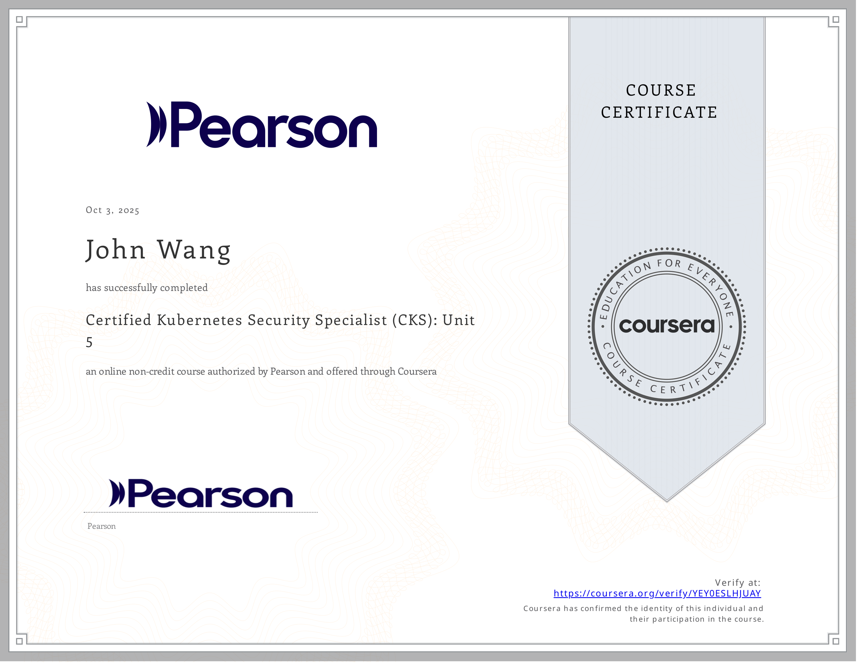 John's Certified Kubernetes Security Specialist (CKS): Unit 5 from Pearson by Chris Jackson