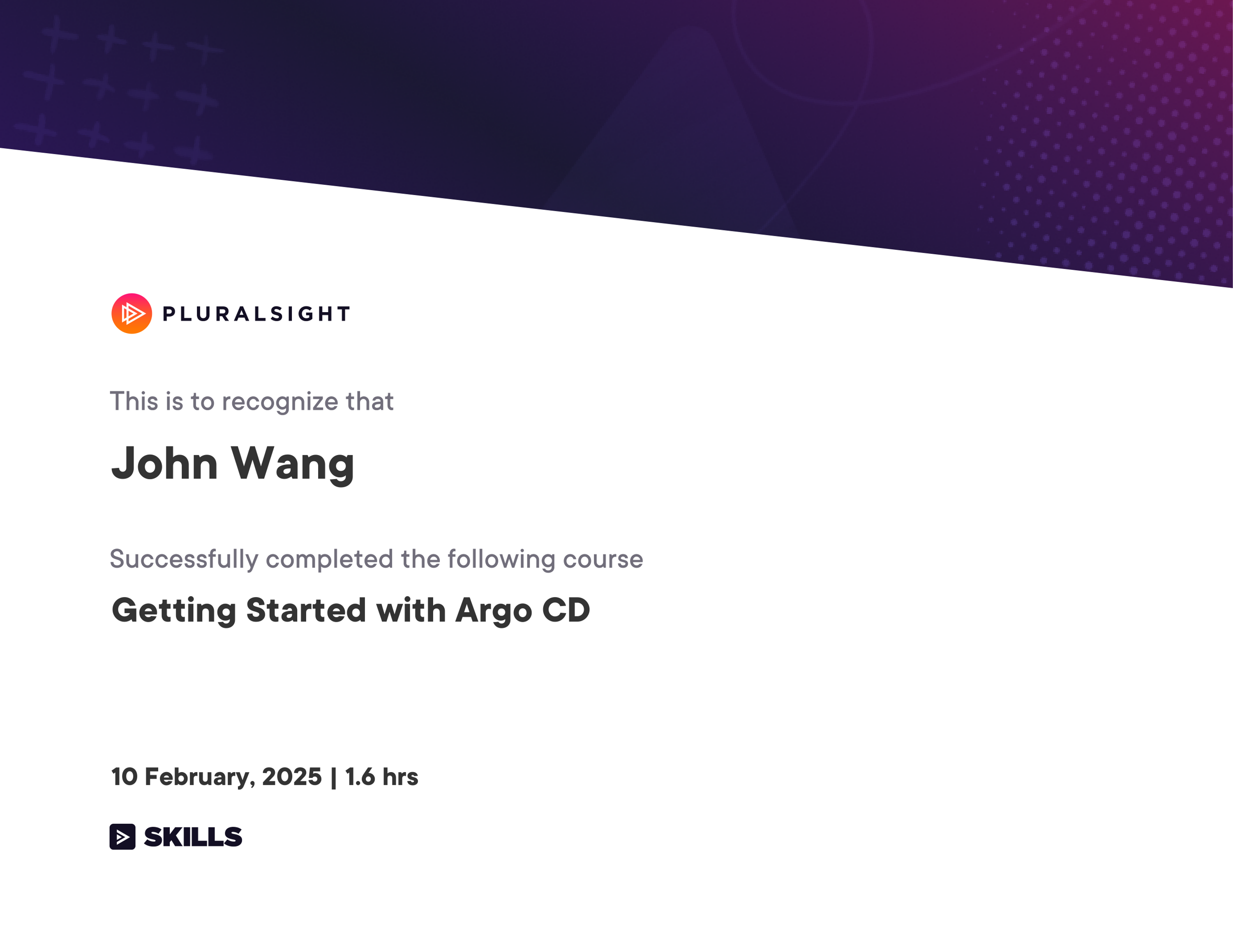 John's Getting Started with Argo CD from Pluralsight by Steve Buchanan