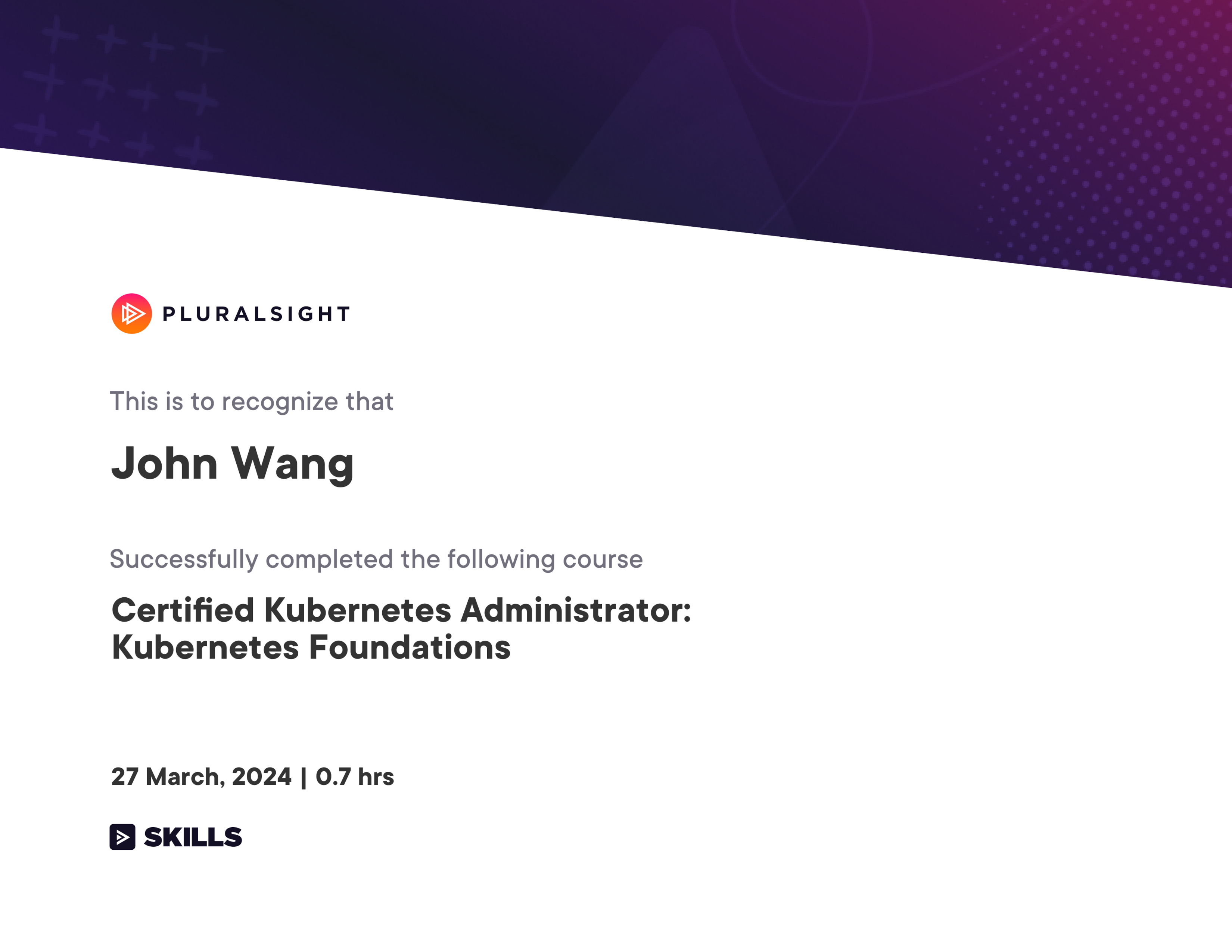 John's Certified Kubernetes Administrator: Kubernetes Foundations from Pluralsight by Anthony Nocentino