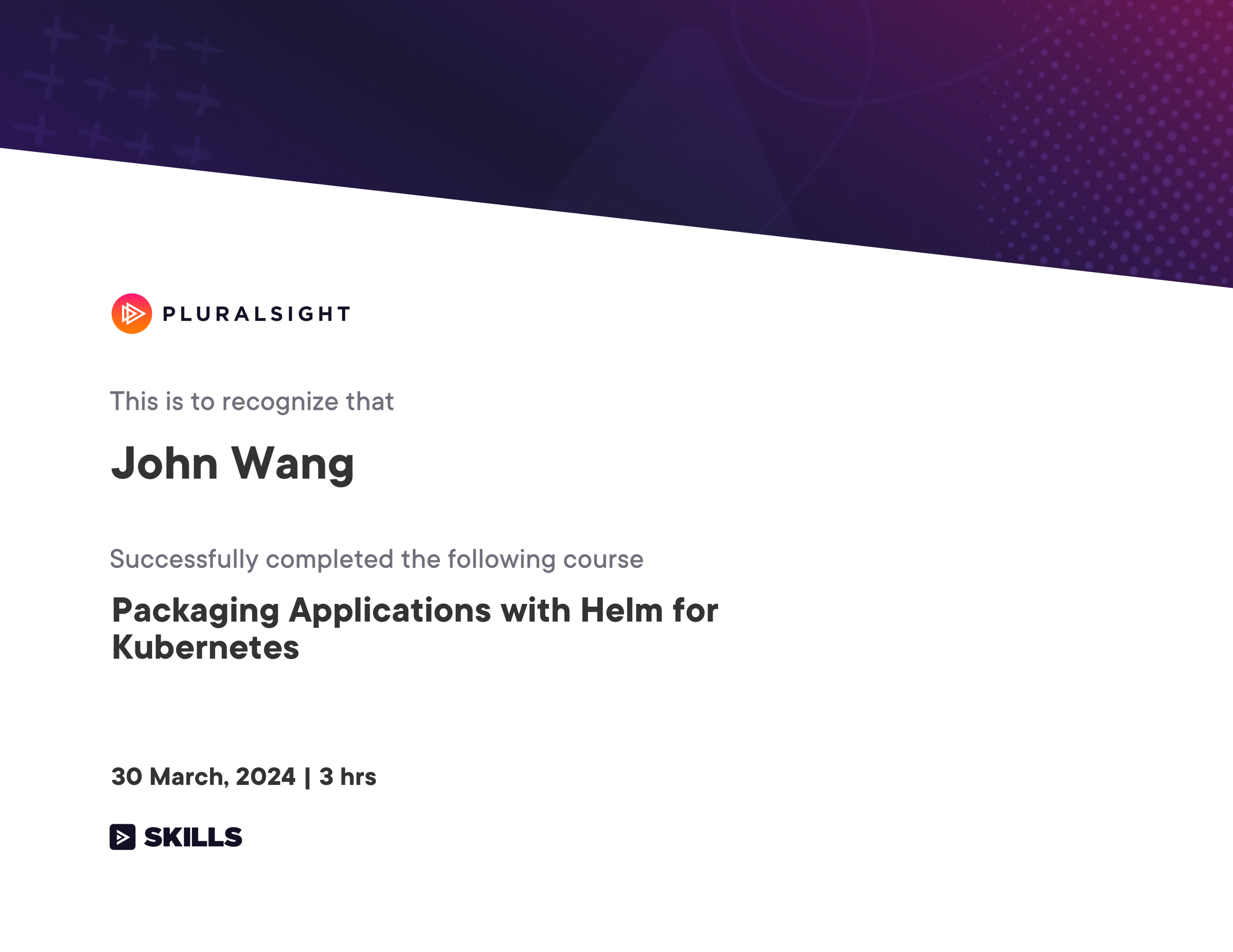 John's Packaging Applications with Helm for Kubernetes from Pluralsight by Philippe Collignon