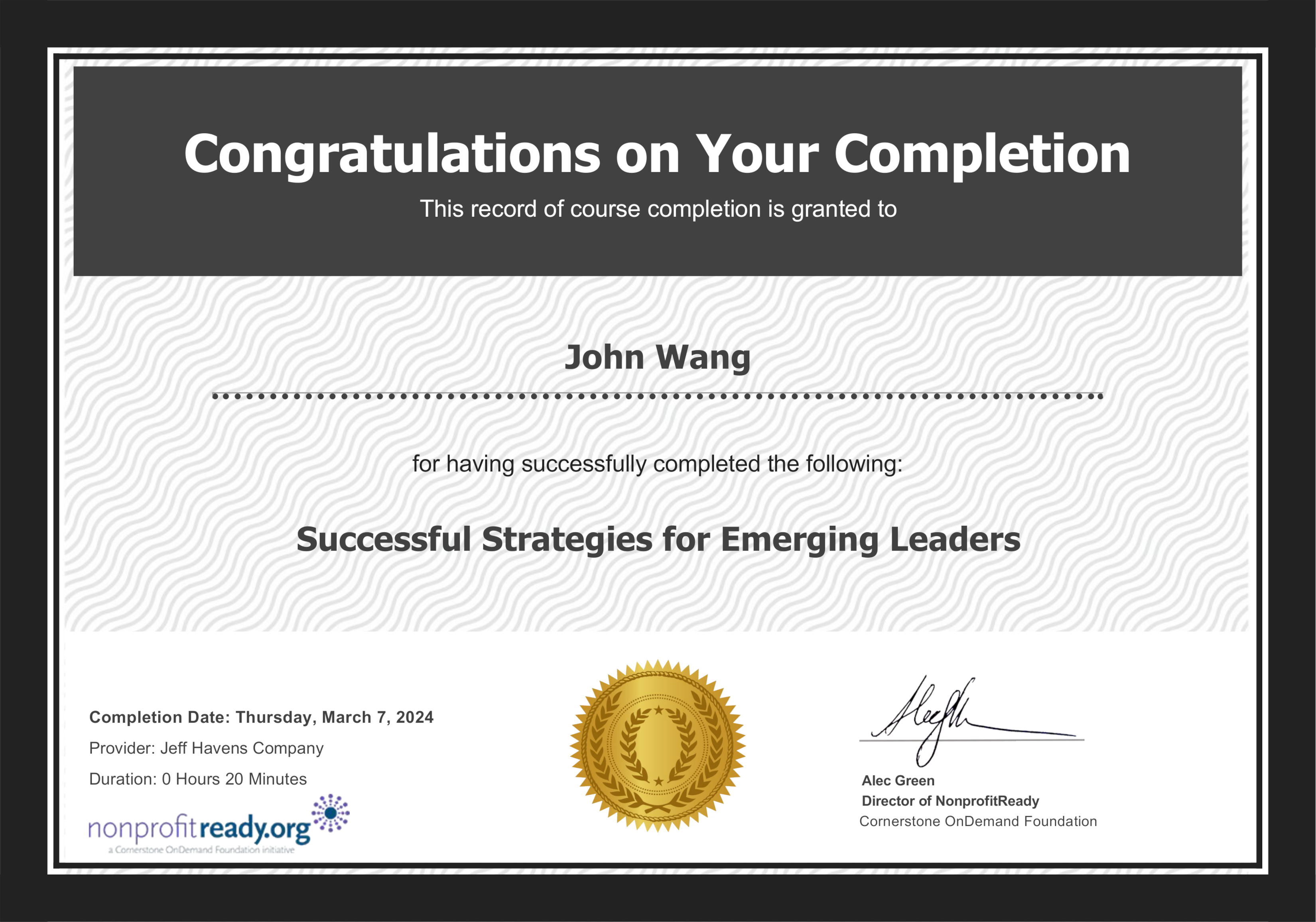 John's Successful Strategies for Emerging Leaders from NonprofitReady by The Jeff Havens Company