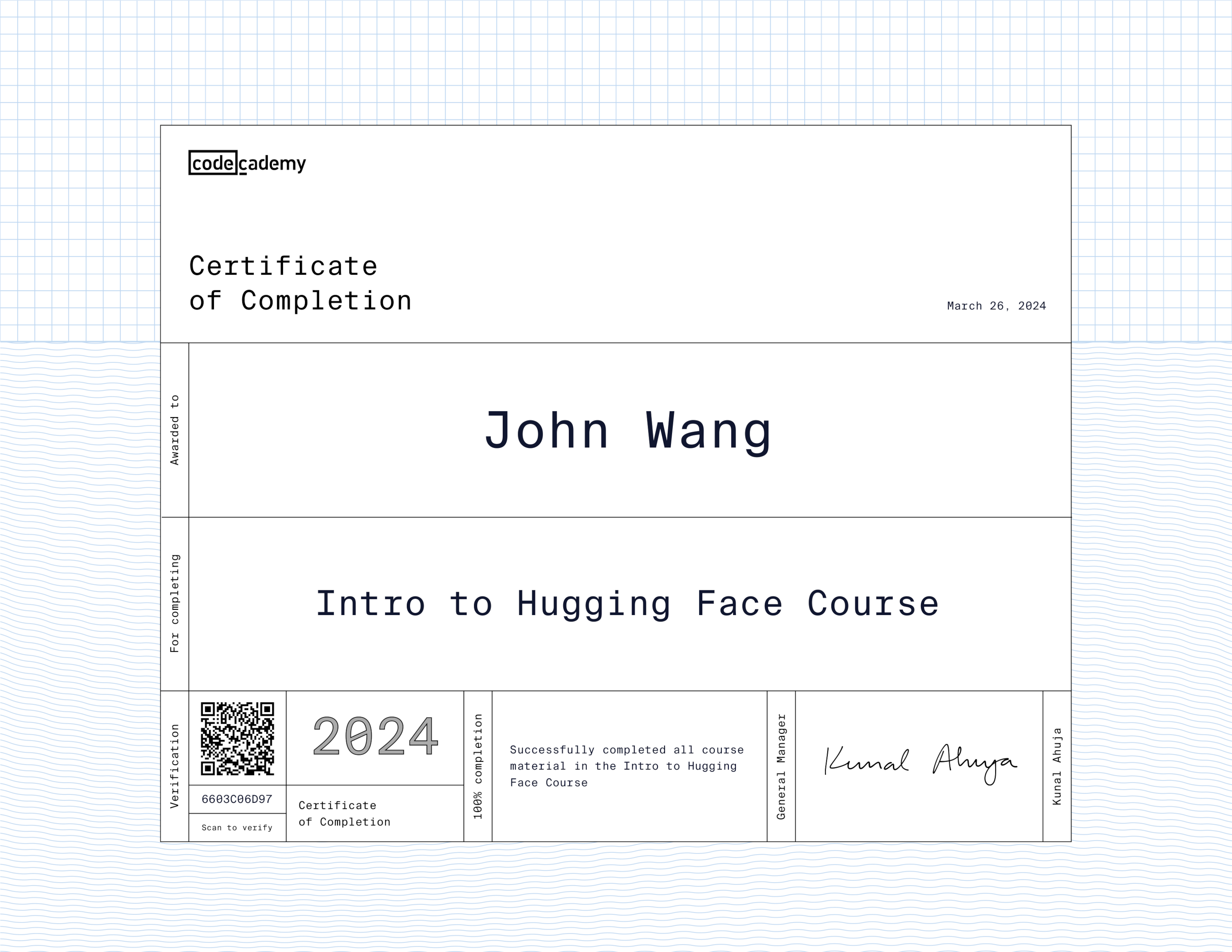 John's Intro to Hugging Face from Codecademy