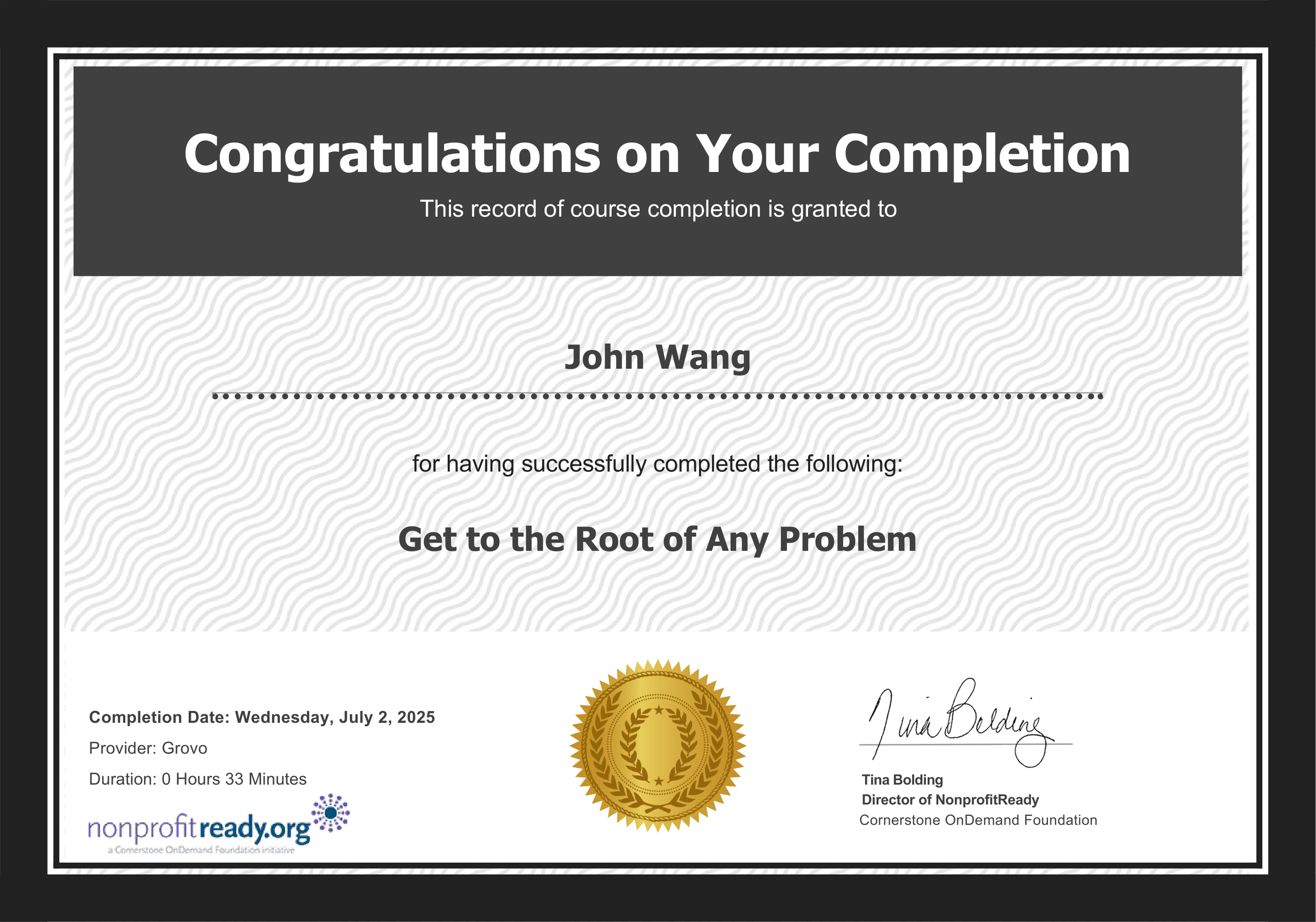 John's Get to the Root of Any Problem from Grovo by Alex Khurgin
