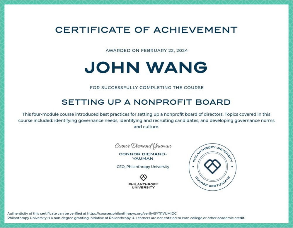 John's Setting Up a Nonprofit Board from Philanthropy University