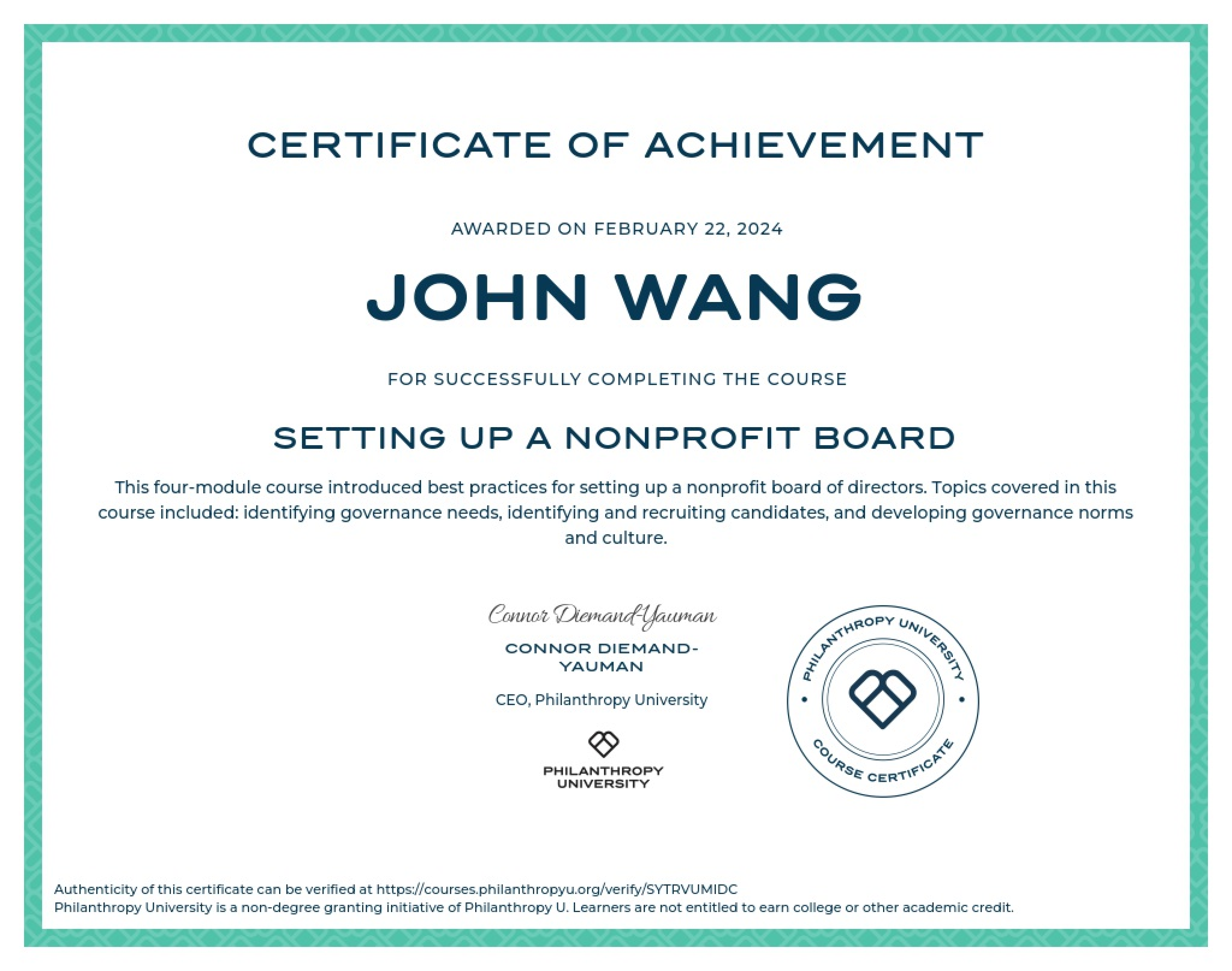 John's Setting Up a Nonprofit Board from Philanthropy University