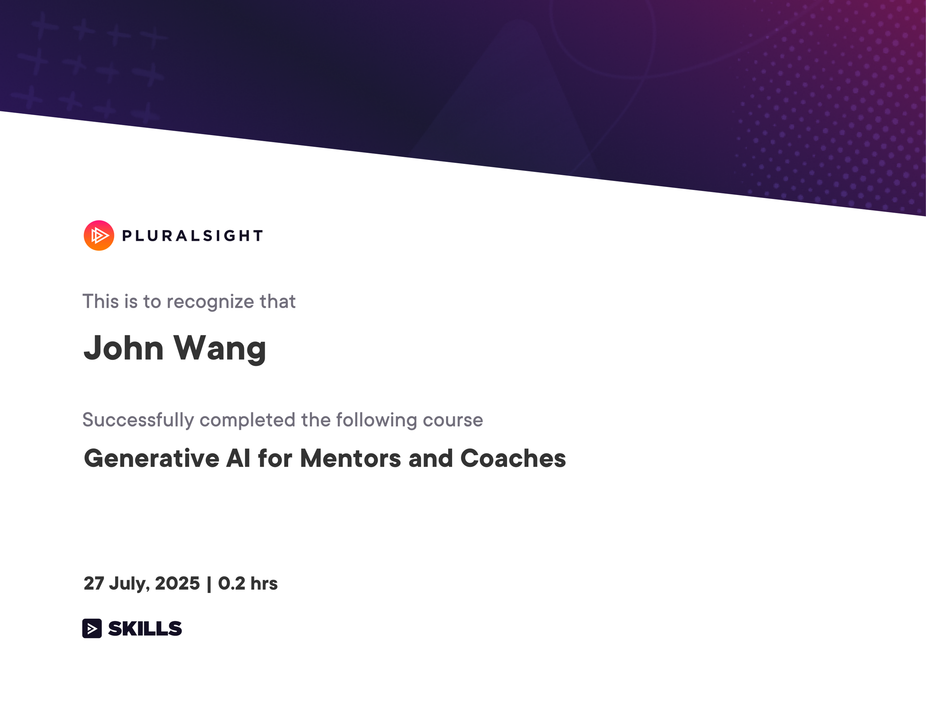 John's Generative AI for Mentors and Coaches from Pluralsight by David Harris