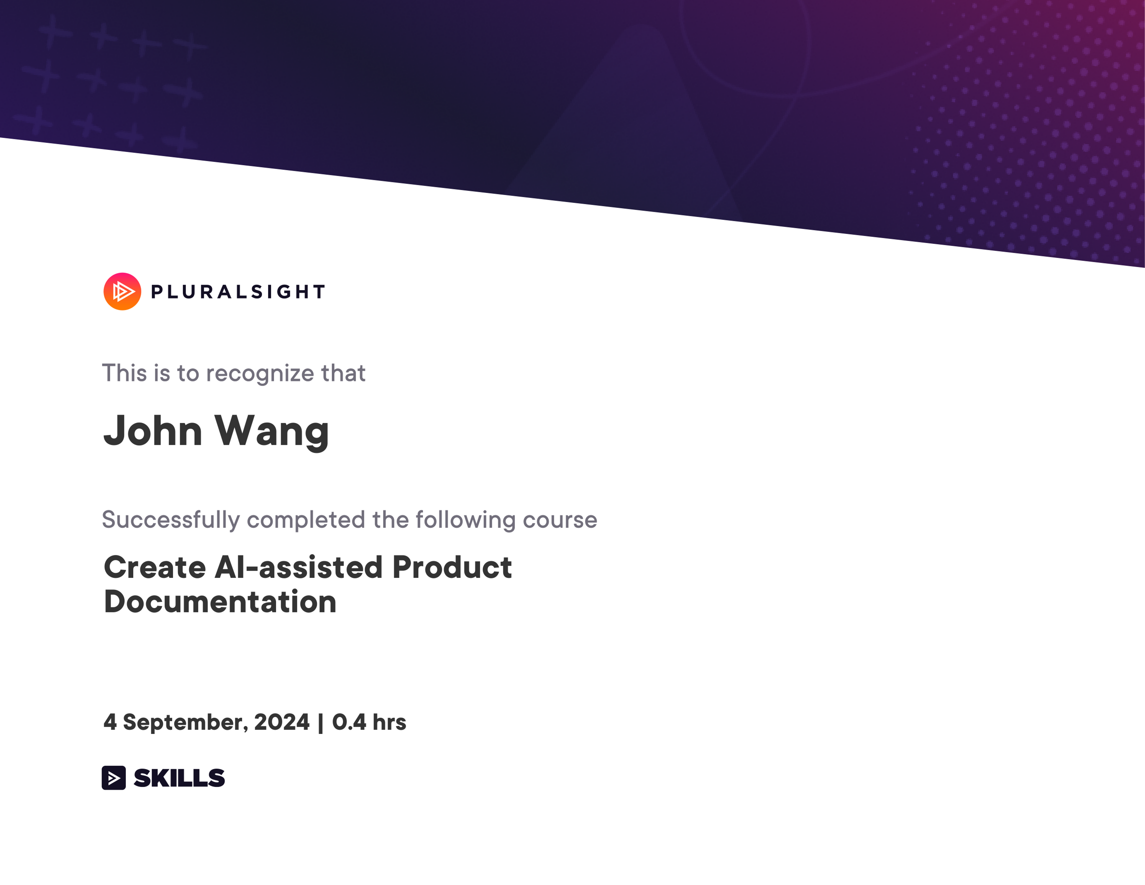 John's Create AI-assisted Product Documentation from Pluralsight by Xavier Morera