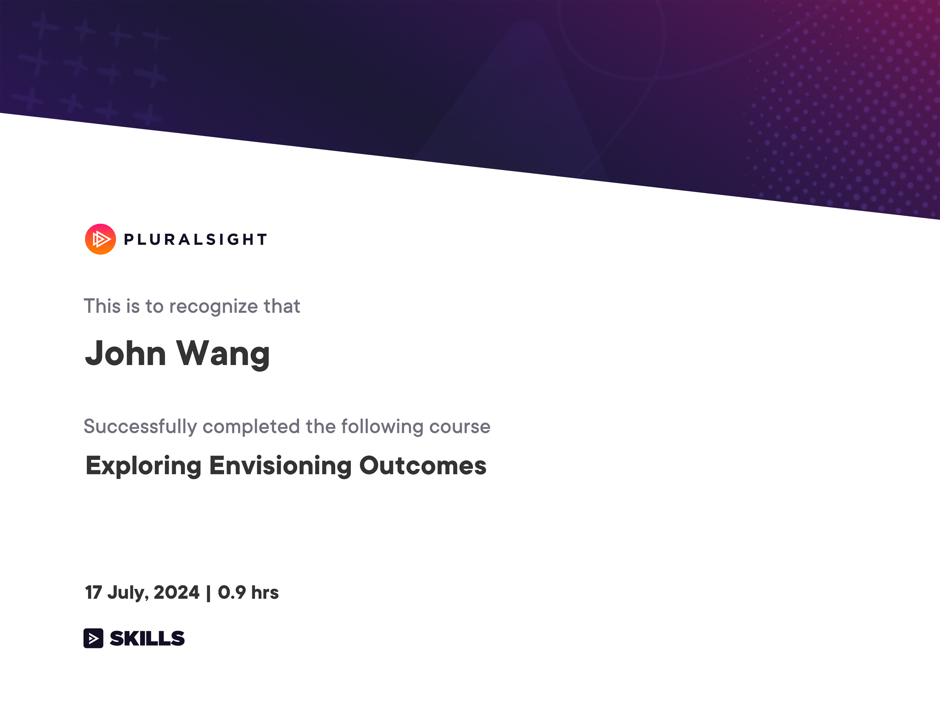 John's Exploring Envisioning Outcomes from Pluralsight by Lauren Gray