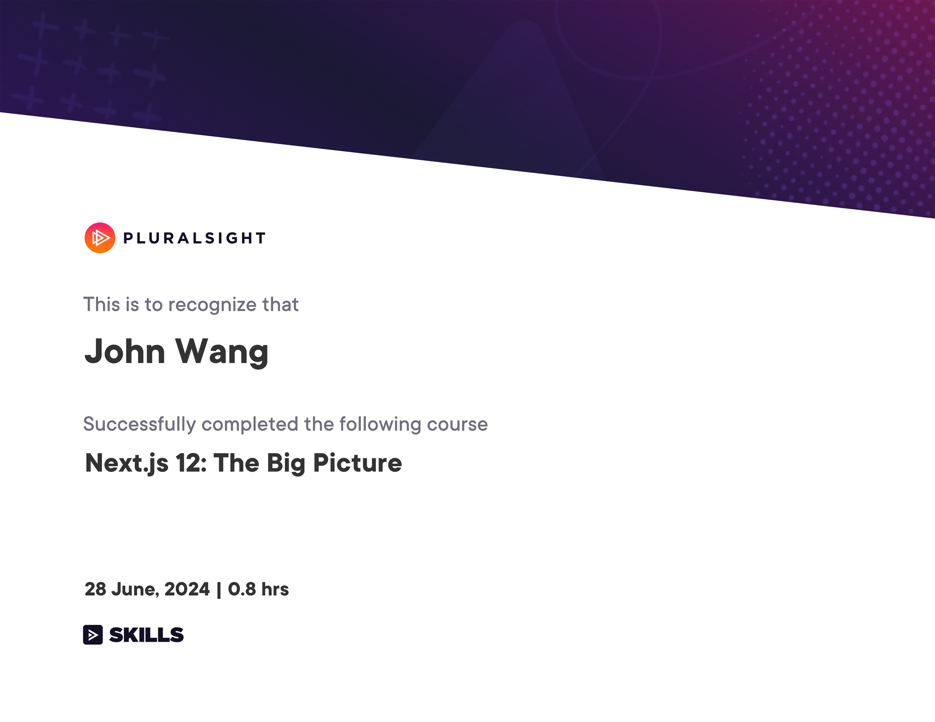 John's Next.js 12: The Big Picture from Pluralsight by Cory House