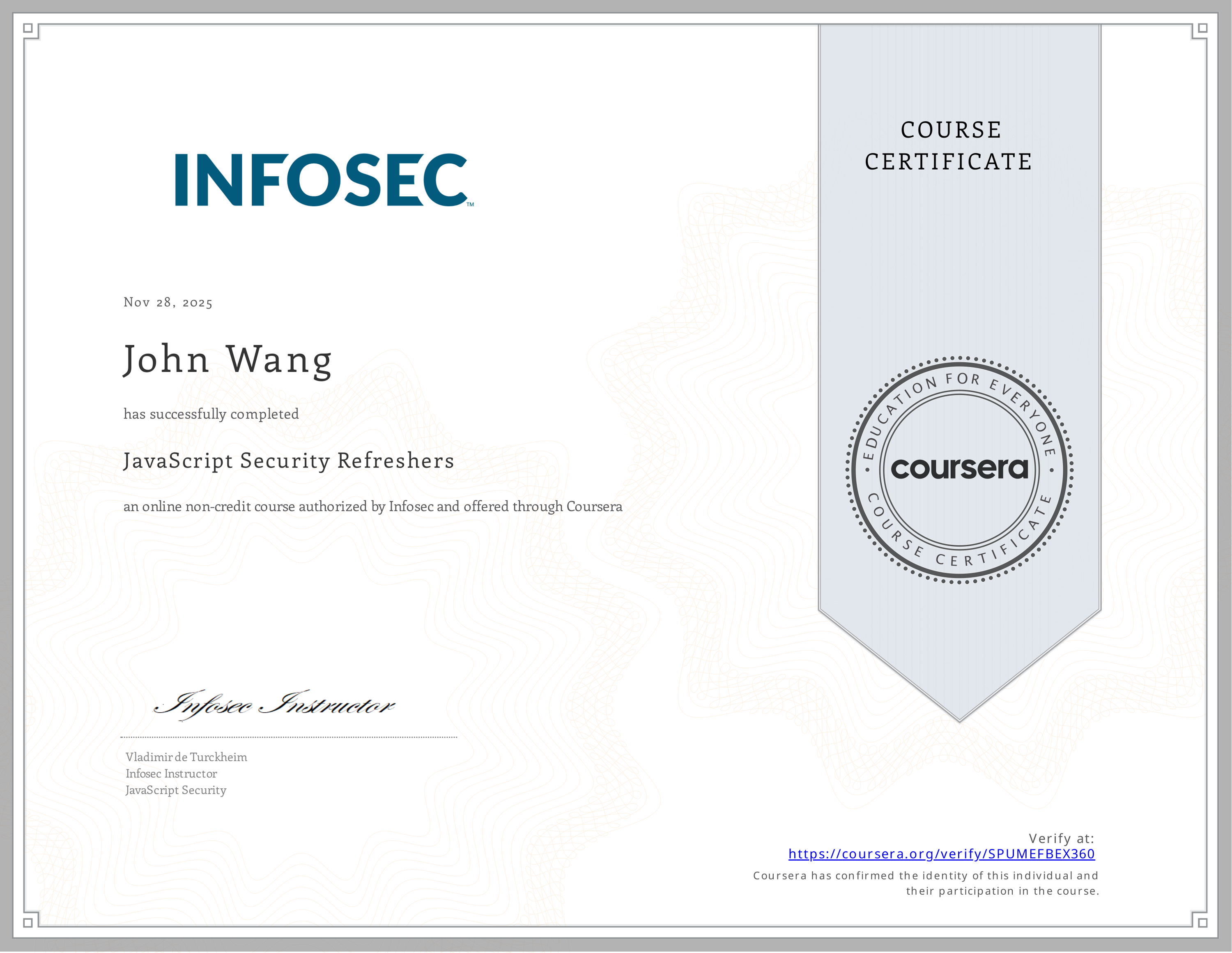 John's JavaScript Security Refreshers from Infosec